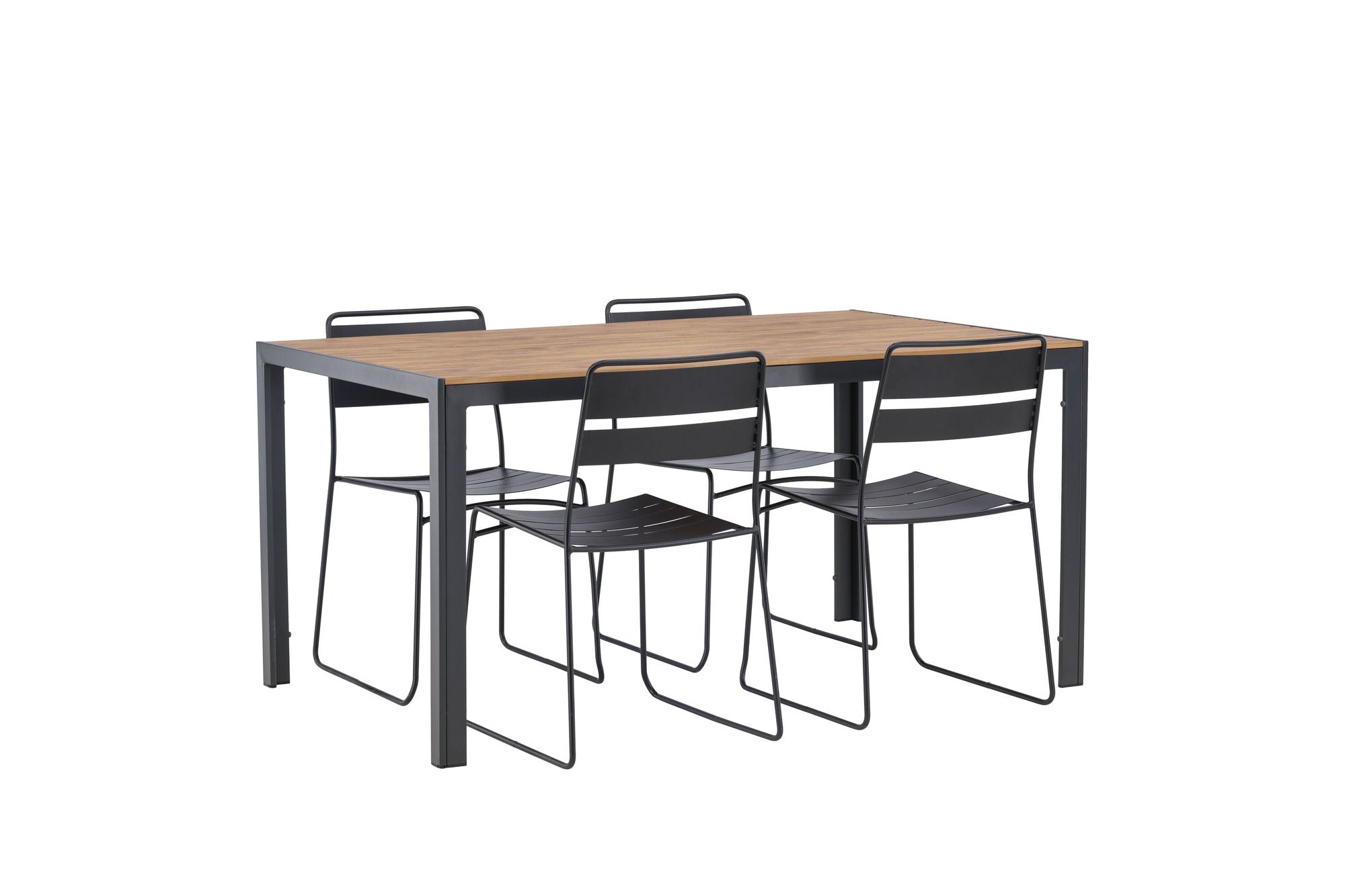 Venture Home Break Diningbord Alumnium - Black / Nature Rectangular 90*150* +Lina Spisebordsstol - Black _4