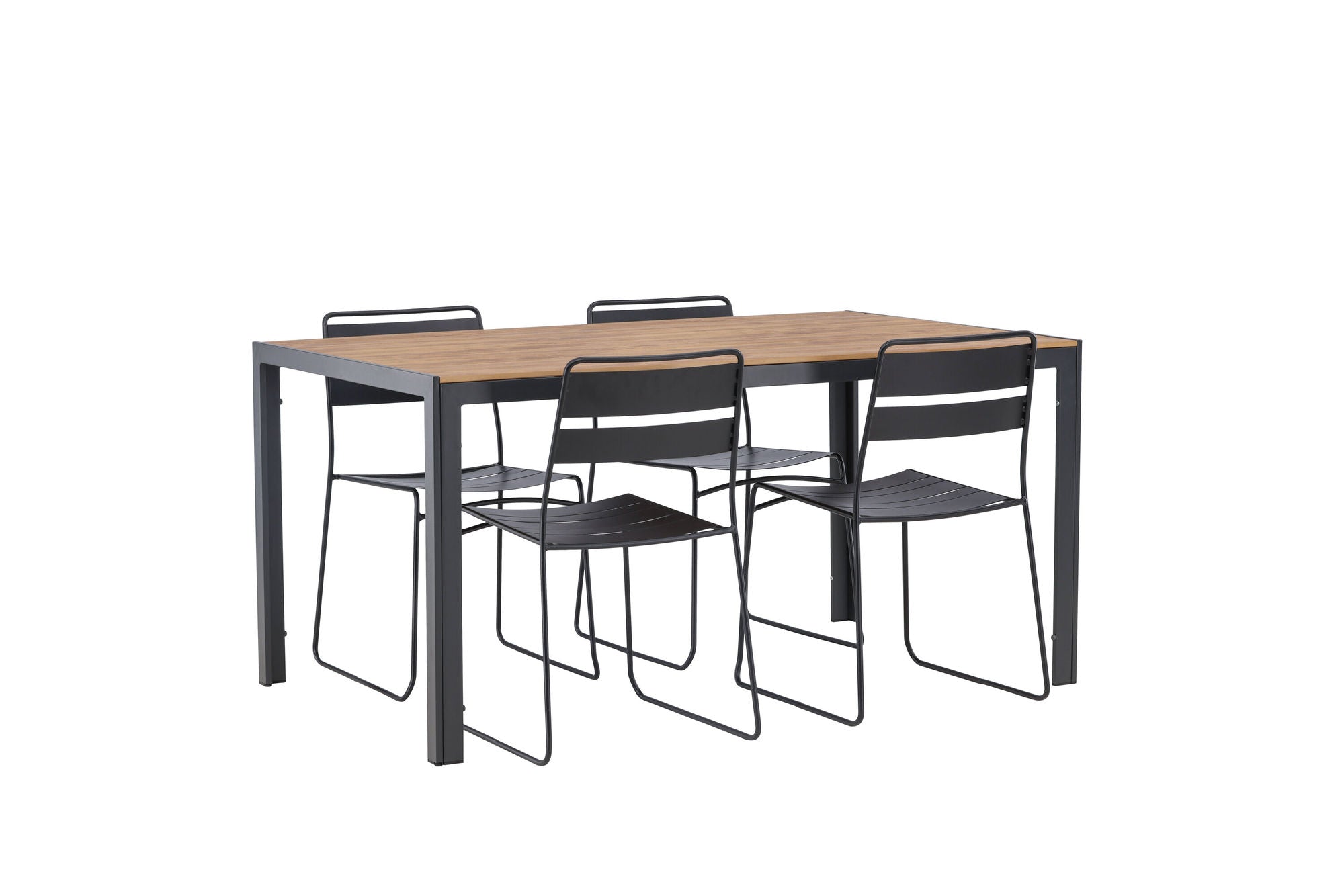 Venture Home Break Diningbord Alumnium - Black / Nature Rectangular 90*150* +Lina Spisebordsstol - Black _4