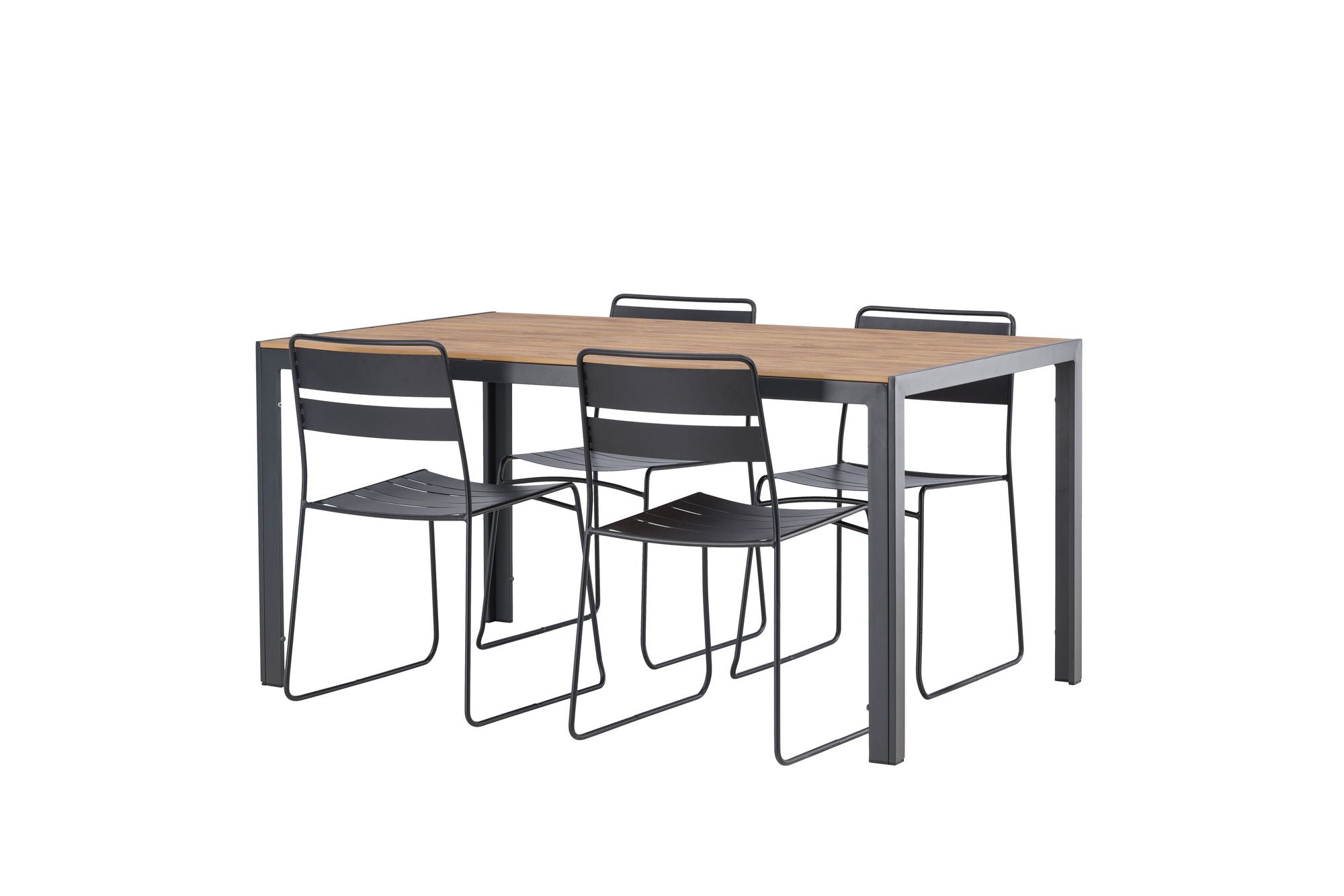 Venture Home Break Diningbord Alumnium - Black / Nature Rectangular 90*150* +Lina Spisebordsstol - Black _4
