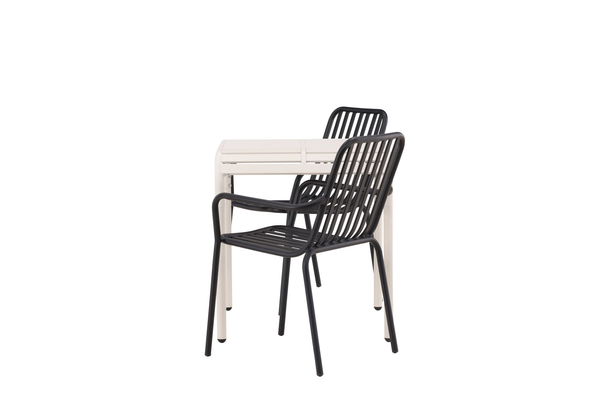 Venture Home Borneo Cafebord Aluminium - Beige / Kvadrat 70*70* +Peking Diningchair Aluminium - Black / _2