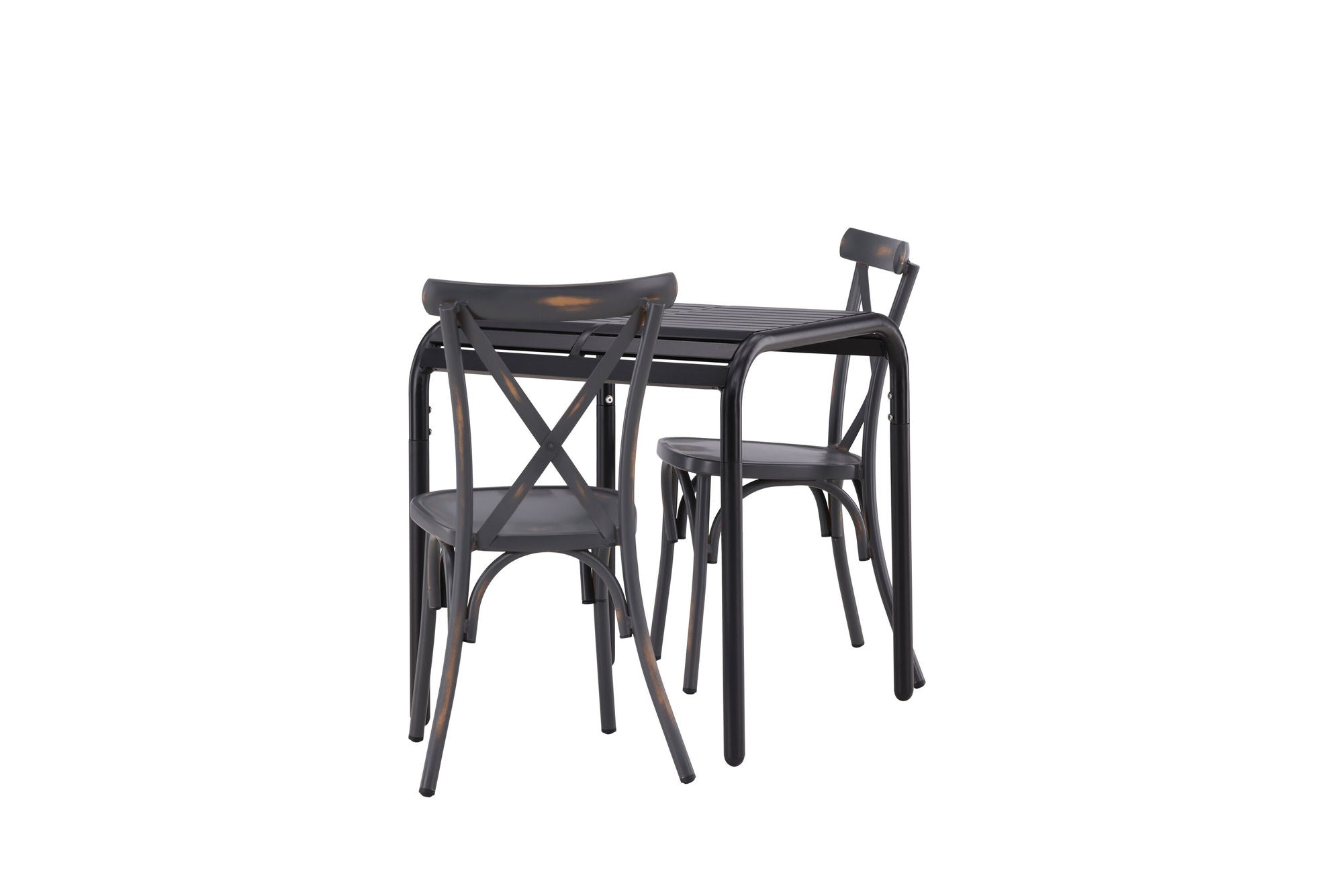 Venture Home Borneo Cafebord Aluminium - Black / Kvadrat 70*70* +Tablas Diningchair Aluminium - Black / _2