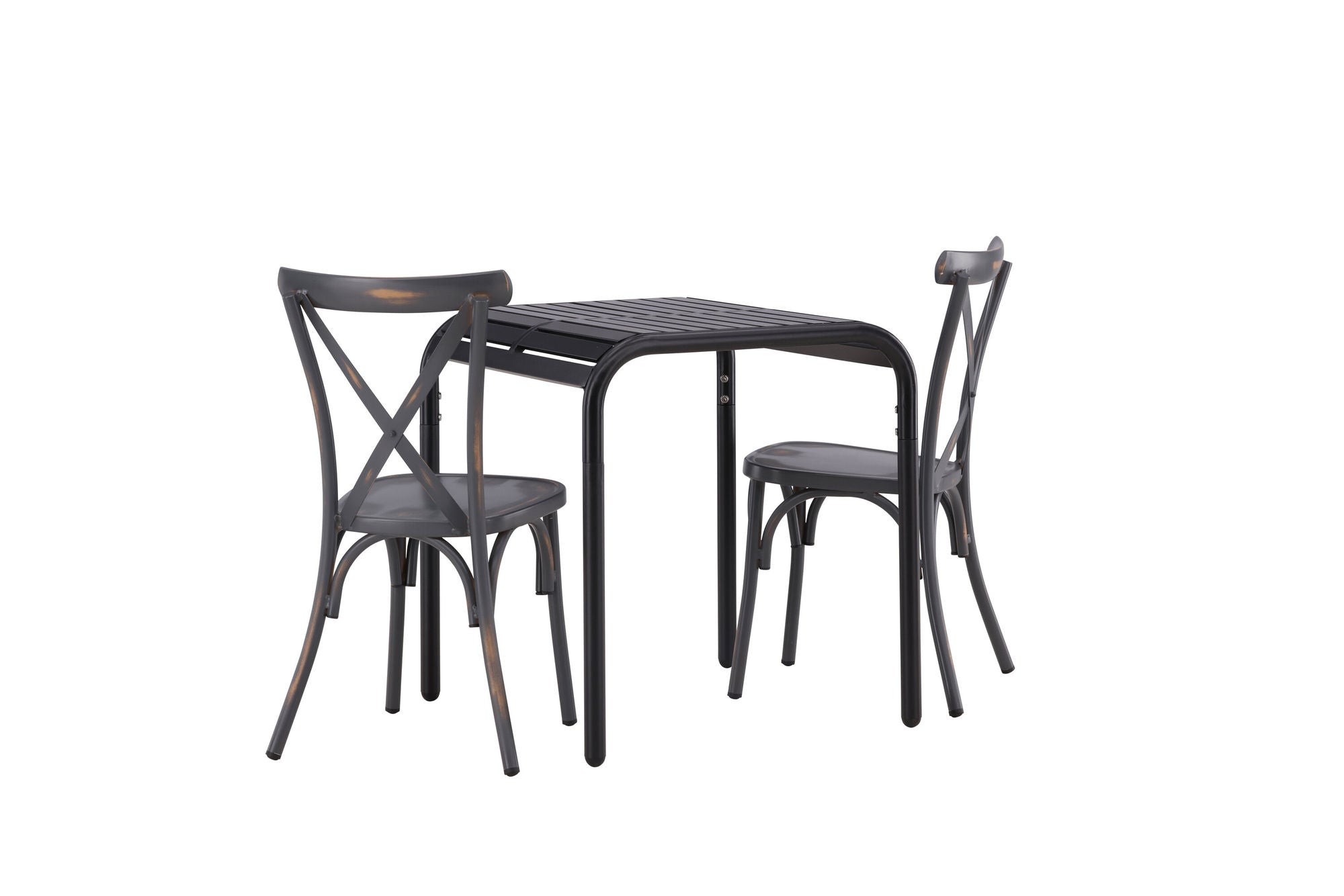 Venture Home Borneo Cafebord Aluminium - Black / Kvadrat 70*70* +Tablas Diningchair Aluminium - Black / _2