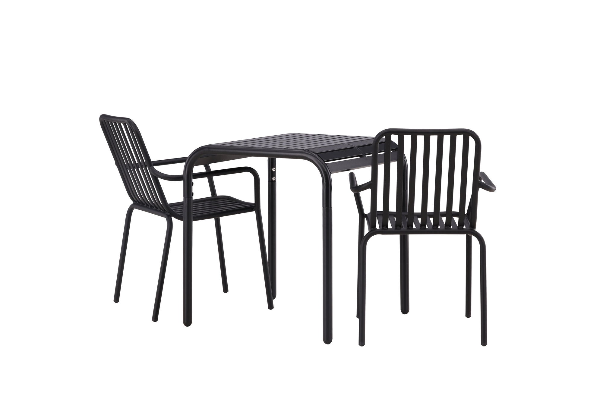 Venture Home Borneo Cafebord Aluminium - Black / Kvadrat 70*70* +Peking Diningchair Aluminium - Black / _2