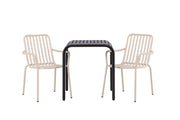 Venture Home Borneo Cafebord Aluminium - Black / Kvadrat 70*70* +Peking Diningchair Aluminium - Beige / _2