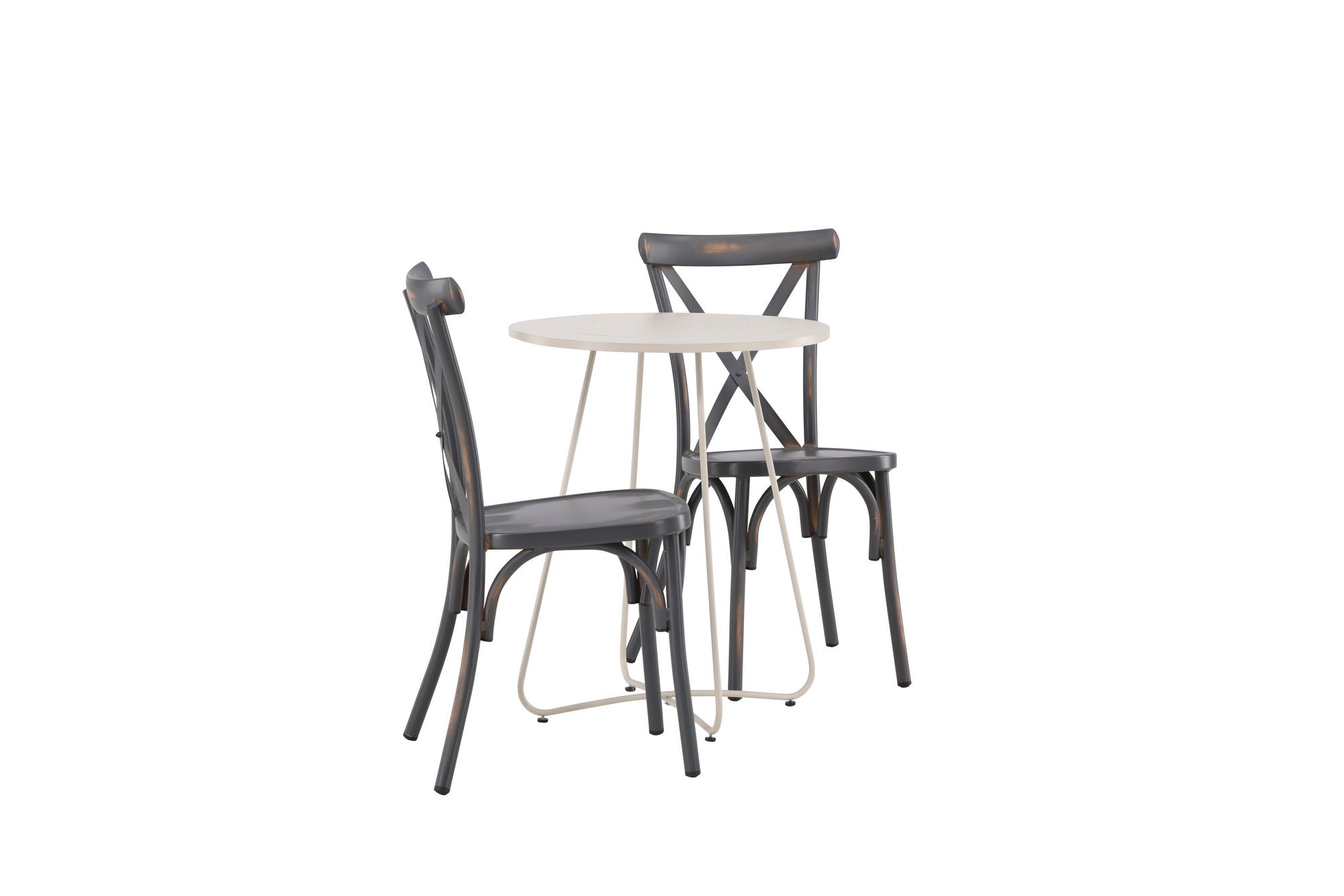 Venture Home Bacong Cafebord Steel - Beige / rund ø60** +Tablas Diningchair Aluminium - Black / _2