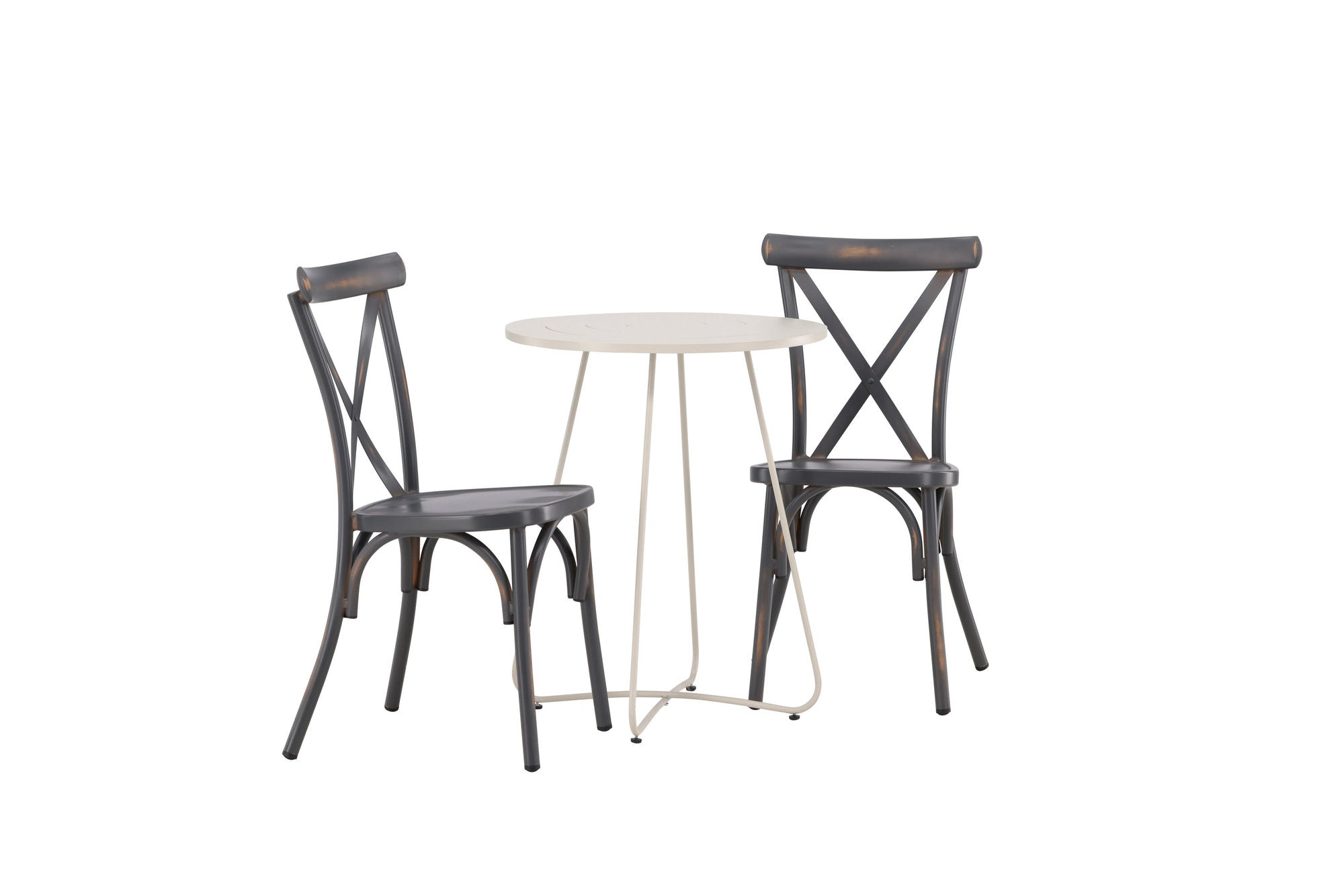Venture Home Bacong Cafebord Steel - Beige / rund ø60** +Tablas Diningchair Aluminium - Black / _2