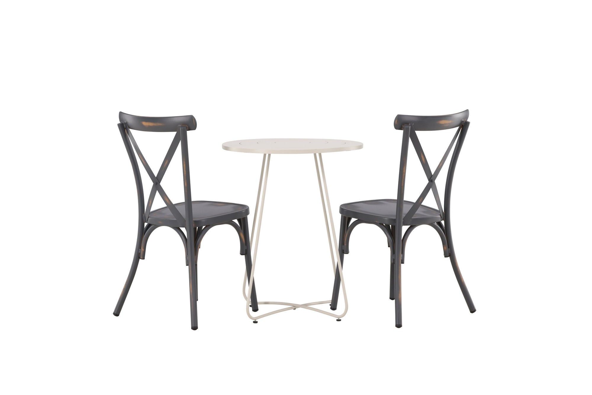 Venture Home Bacong Cafebord Steel - Beige / rund ø60** +Tablas Diningchair Aluminium - Black / _2
