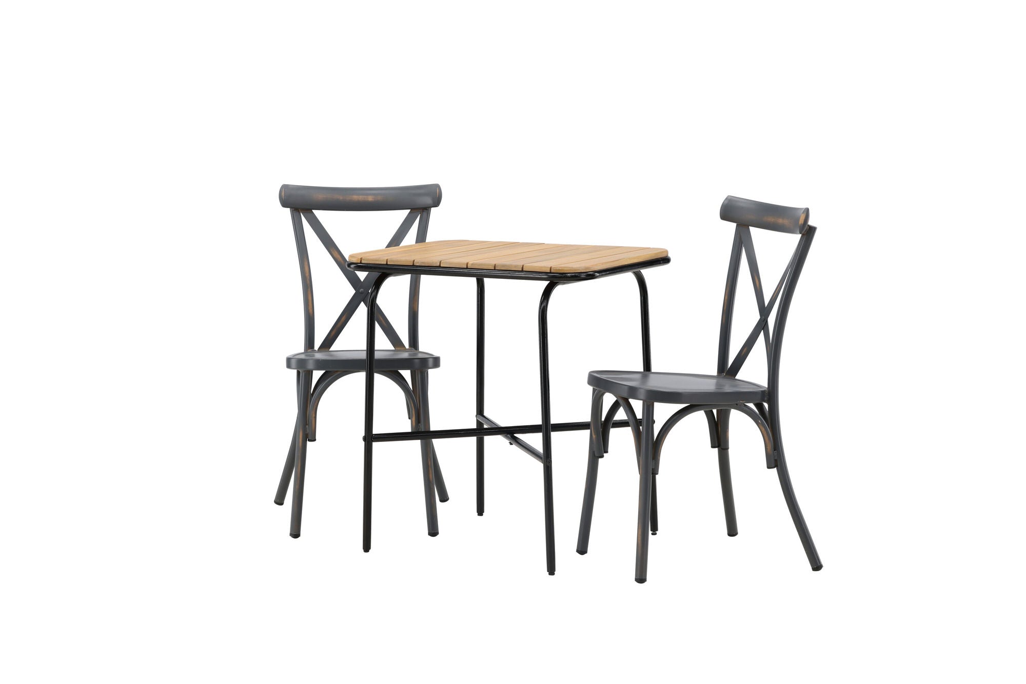 Venture Home Holmbeck Cafebord Steel - Black / Rectangular 55*70*74 +Tablas Diningchair Aluminium - Black / _2