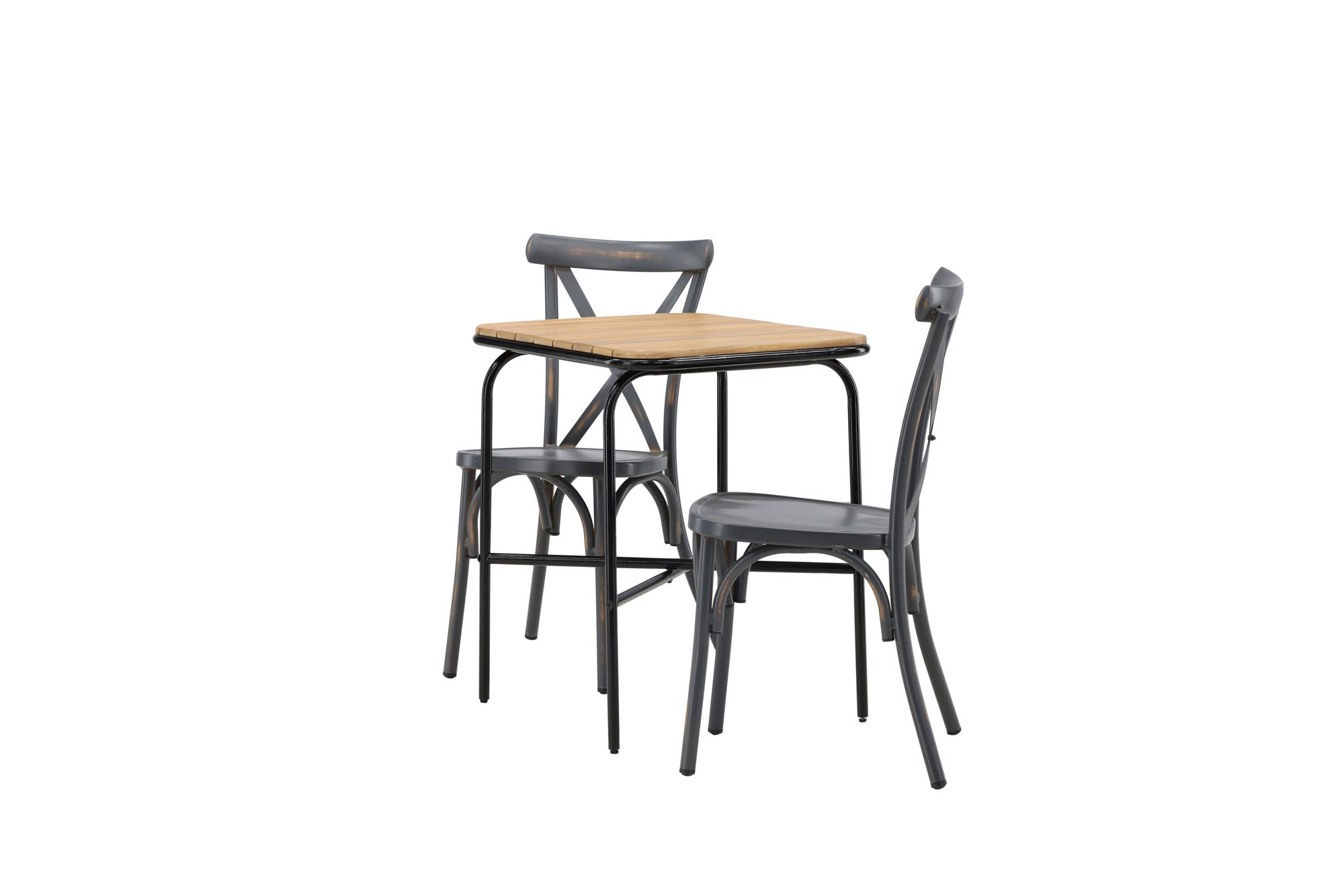Venture Home Holmbeck Cafebord Steel - Black / Rectangular 55*70*74 +Tablas Diningchair Aluminium - Black / _2