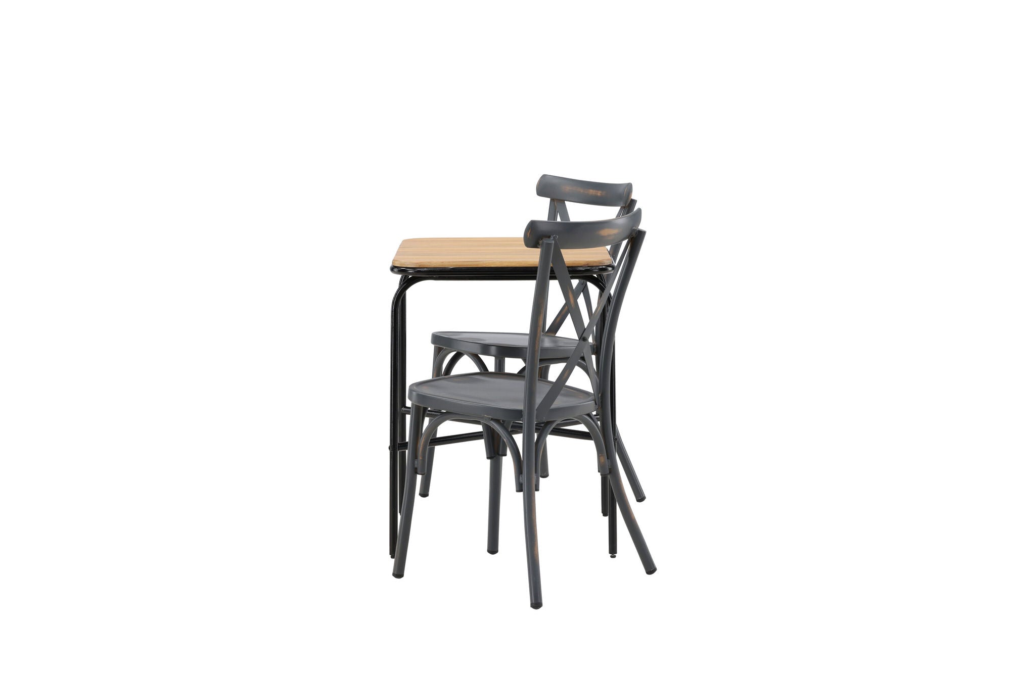 Venture Home Holmbeck Cafebord Steel - Black / Rectangular 55*70*74 +Tablas Diningchair Aluminium - Black / _2