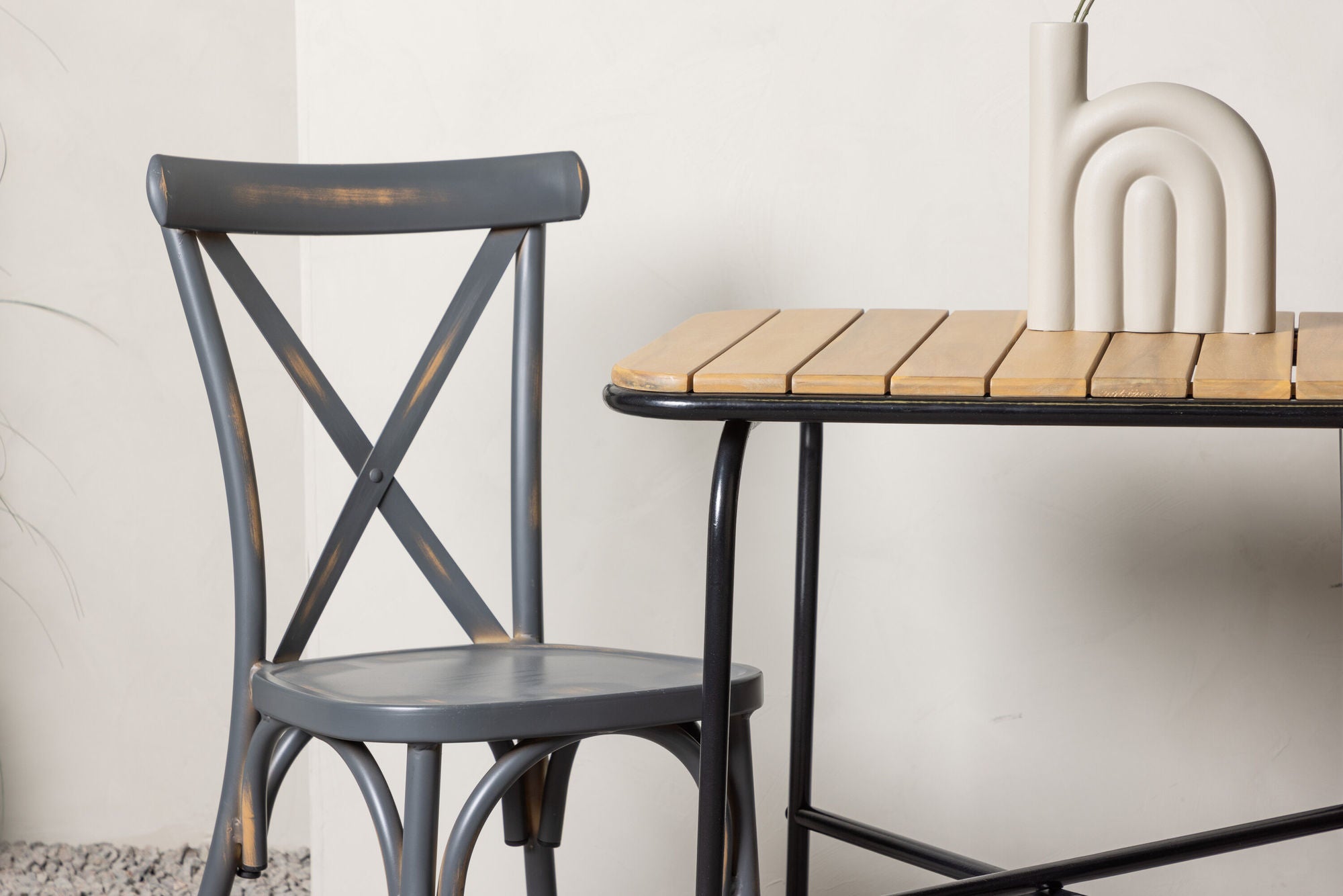 Venture Home Holmbeck Cafebord Steel - Black / Rectangular 55*70*74 +Tablas Diningchair Aluminium - Black / _2