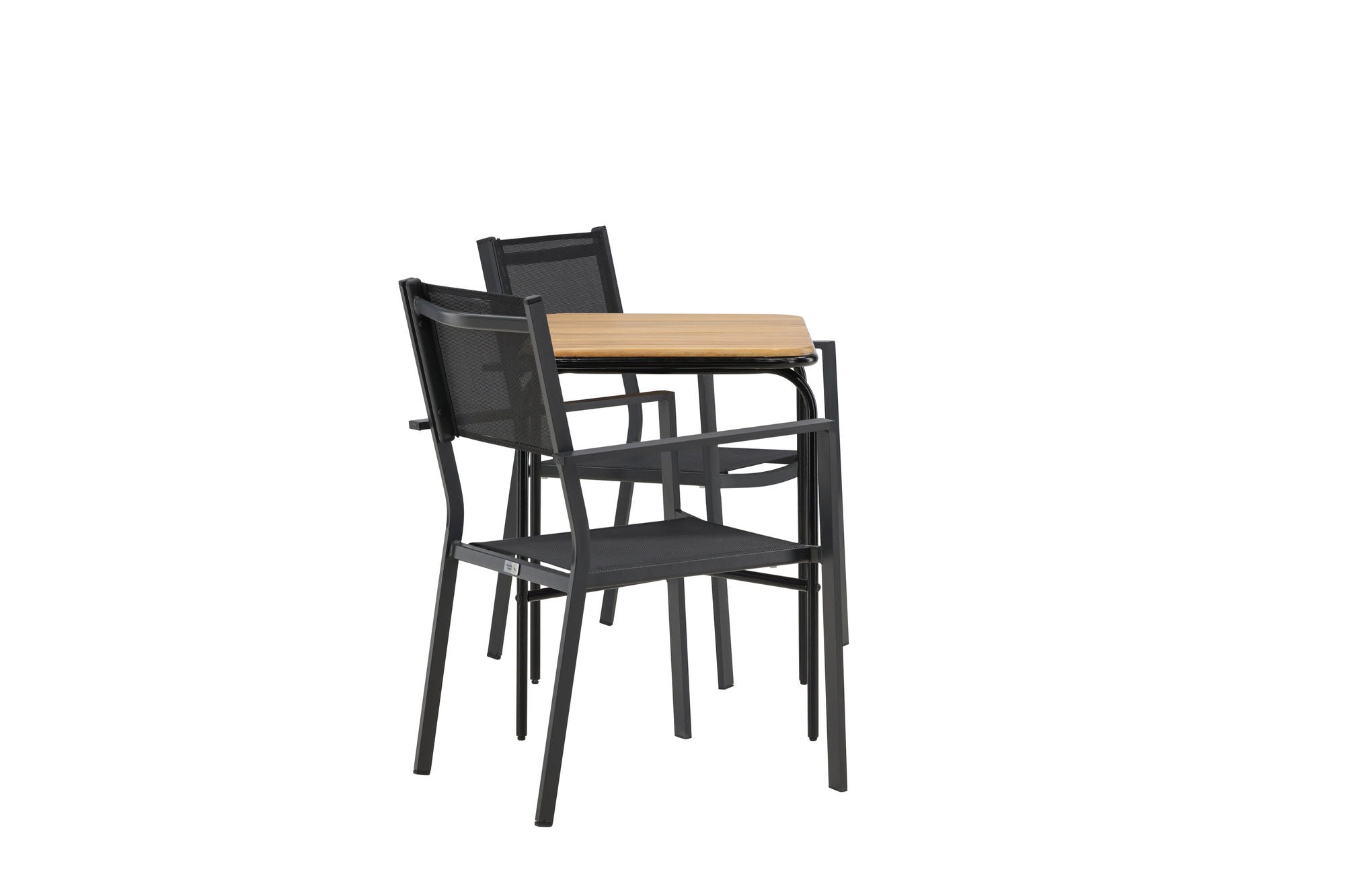 Venture Home Holmbeck Cafebord Steel - Black / Rectangular 55*70*74 +Copacabana Stacking stol - Black/Black - Ersätter 4131-408 _2