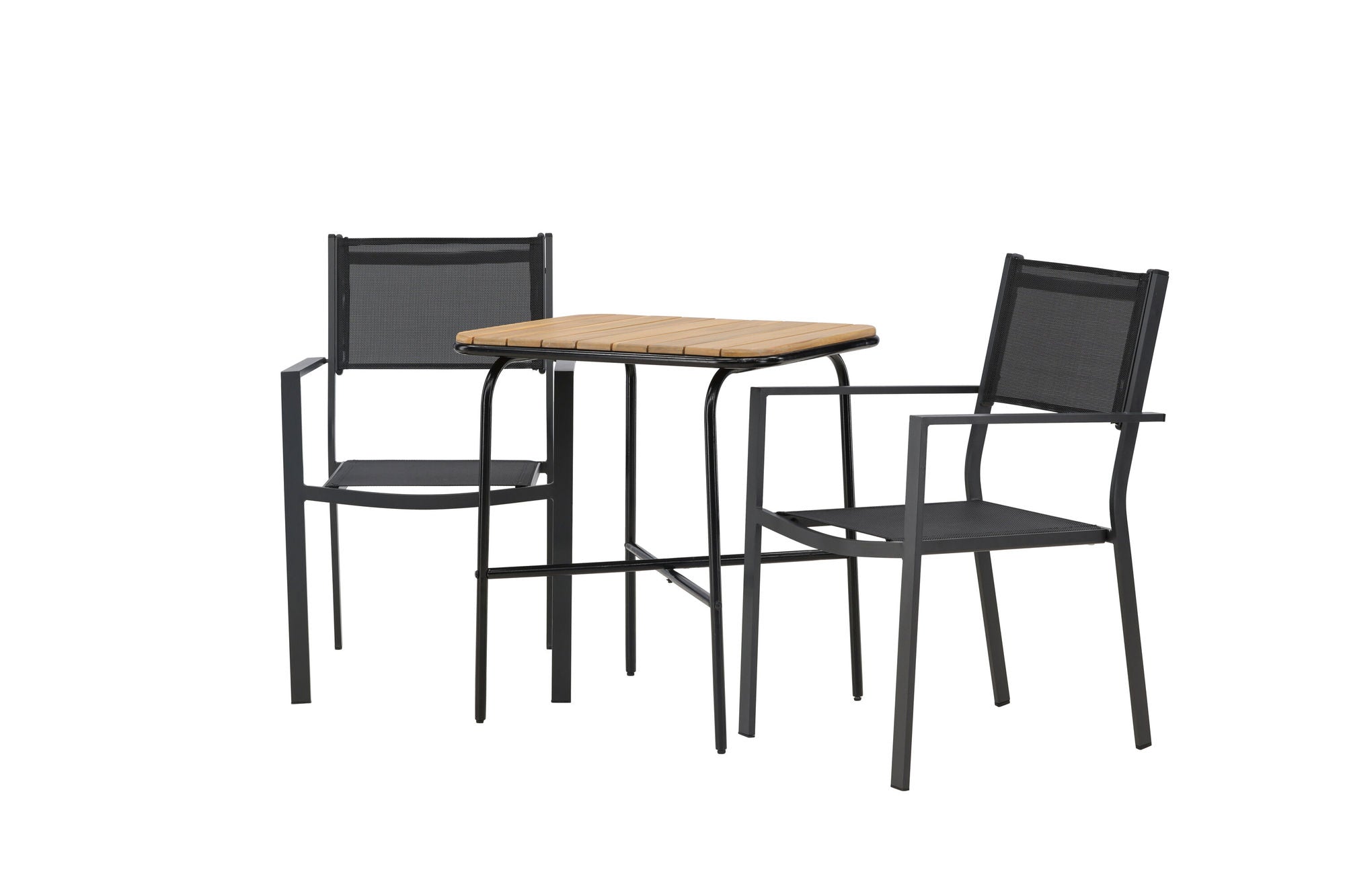 Venture Home Holmbeck Cafebord Steel - Black / Rectangular 55*70*74 +Copacabana Stacking stol - Black/Black - Ersätter 4131-408 _2