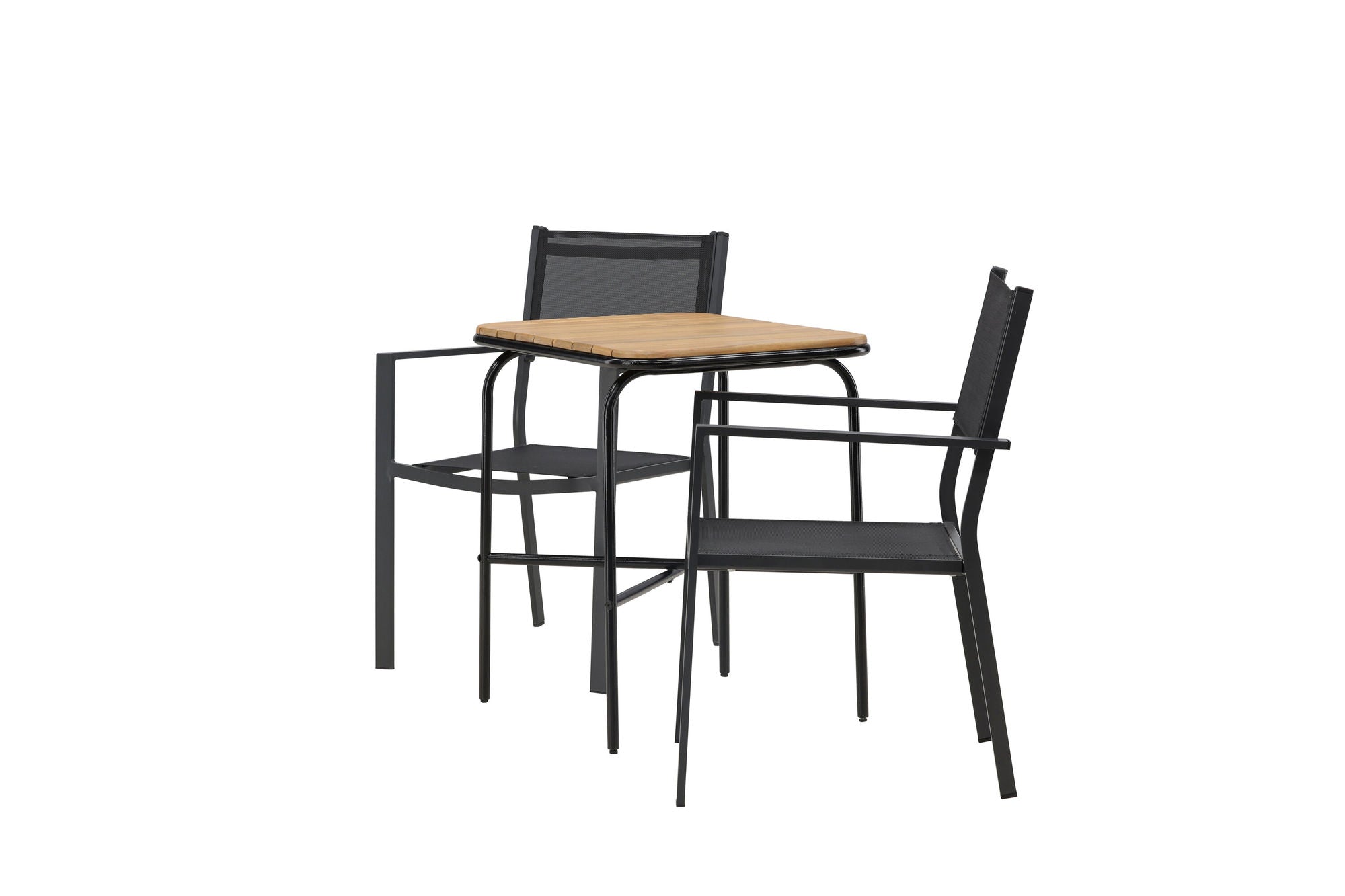 Venture Home Holmbeck Cafebord Steel - Black / Rectangular 55*70*74 +Copacabana Stacking stol - Black/Black - Ersätter 4131-408 _2
