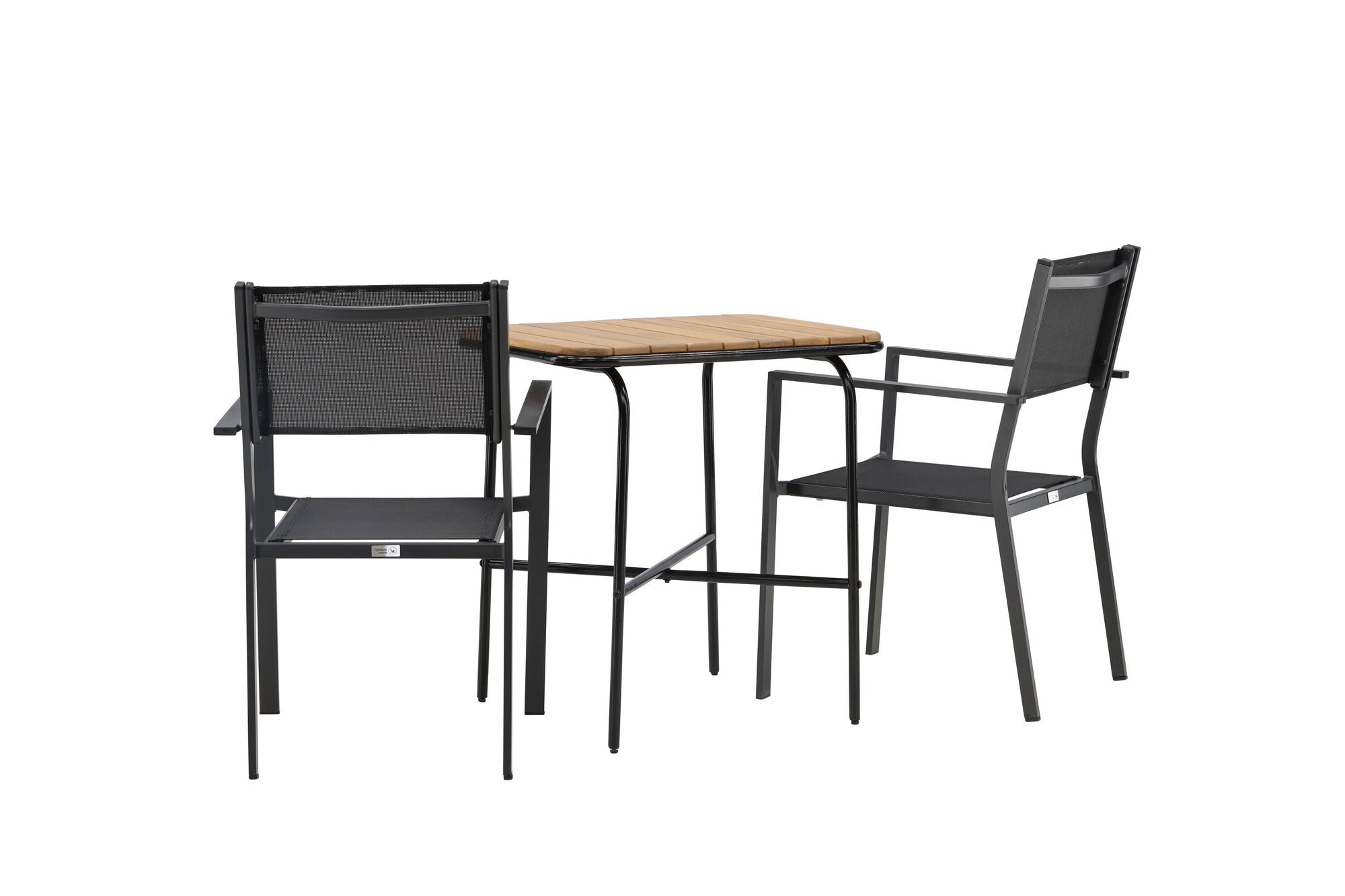Venture Home Holmbeck Cafebord Steel - Black / Rectangular 55*70*74 +Copacabana Stacking stol - Black/Black - Ersätter 4131-408 _2