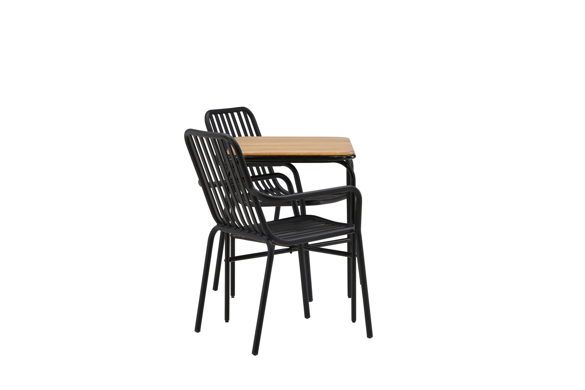 Venture Home Holmbeck Cafebord Steel - Black / Rectangular 55*70*74 +Peking Diningchair Aluminium - Black / _2