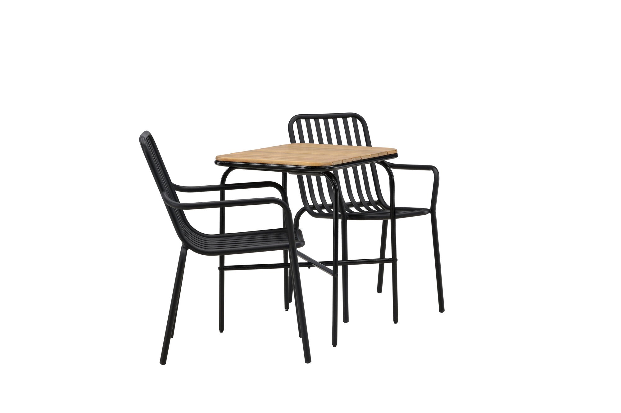 Venture Home Holmbeck Cafebord Steel - Black / Rectangular 55*70*74 +Peking Diningchair Aluminium - Black / _2
