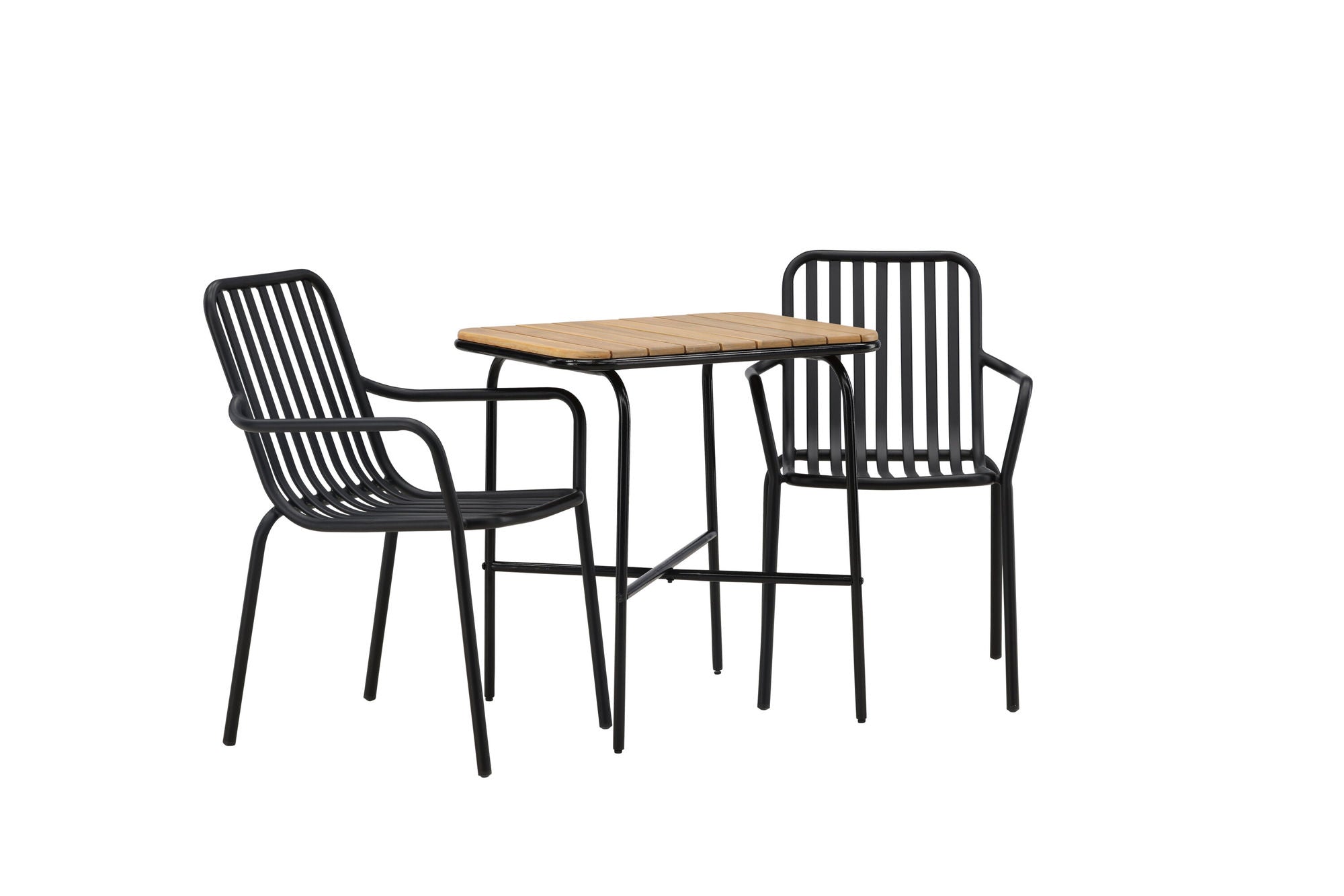 Venture Home Holmbeck Cafebord Steel - Black / Rectangular 55*70*74 +Peking Diningchair Aluminium - Black / _2