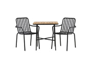 Venture Home Holmbeck Cafebord Steel - Black / Rectangular 55*70*74 +Peking Diningchair Aluminium - Black / _2