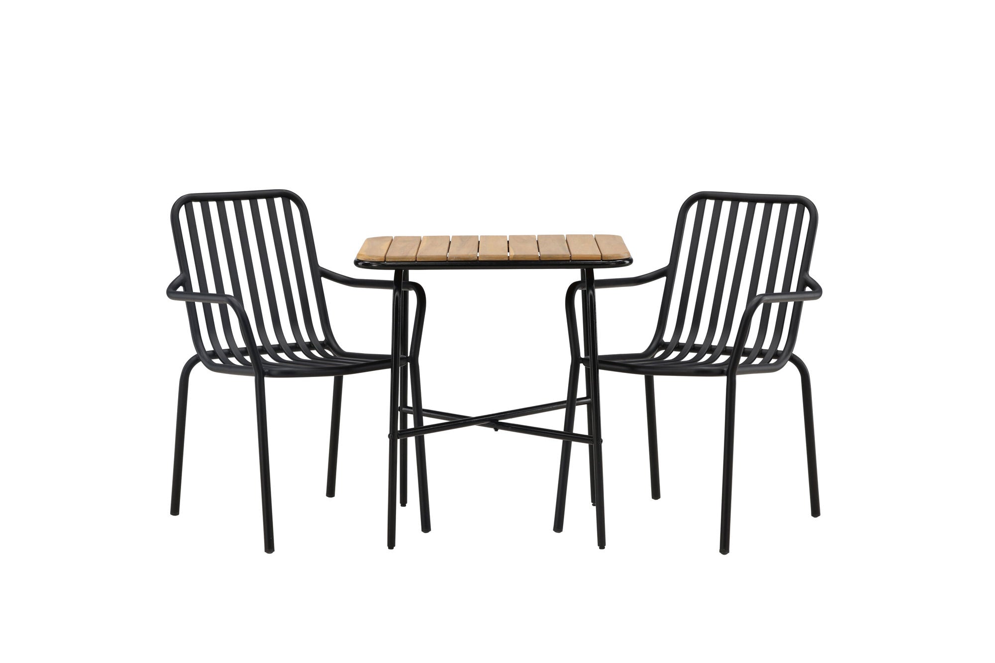 Venture Home Holmbeck Cafebord Steel - Black / Rectangular 55*70*74 +Peking Diningchair Aluminium - Black / _2