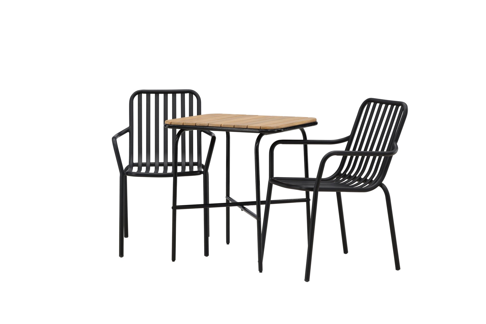 Venture Home Holmbeck Cafebord Steel - Black / Rectangular 55*70*74 +Peking Diningchair Aluminium - Black / _2