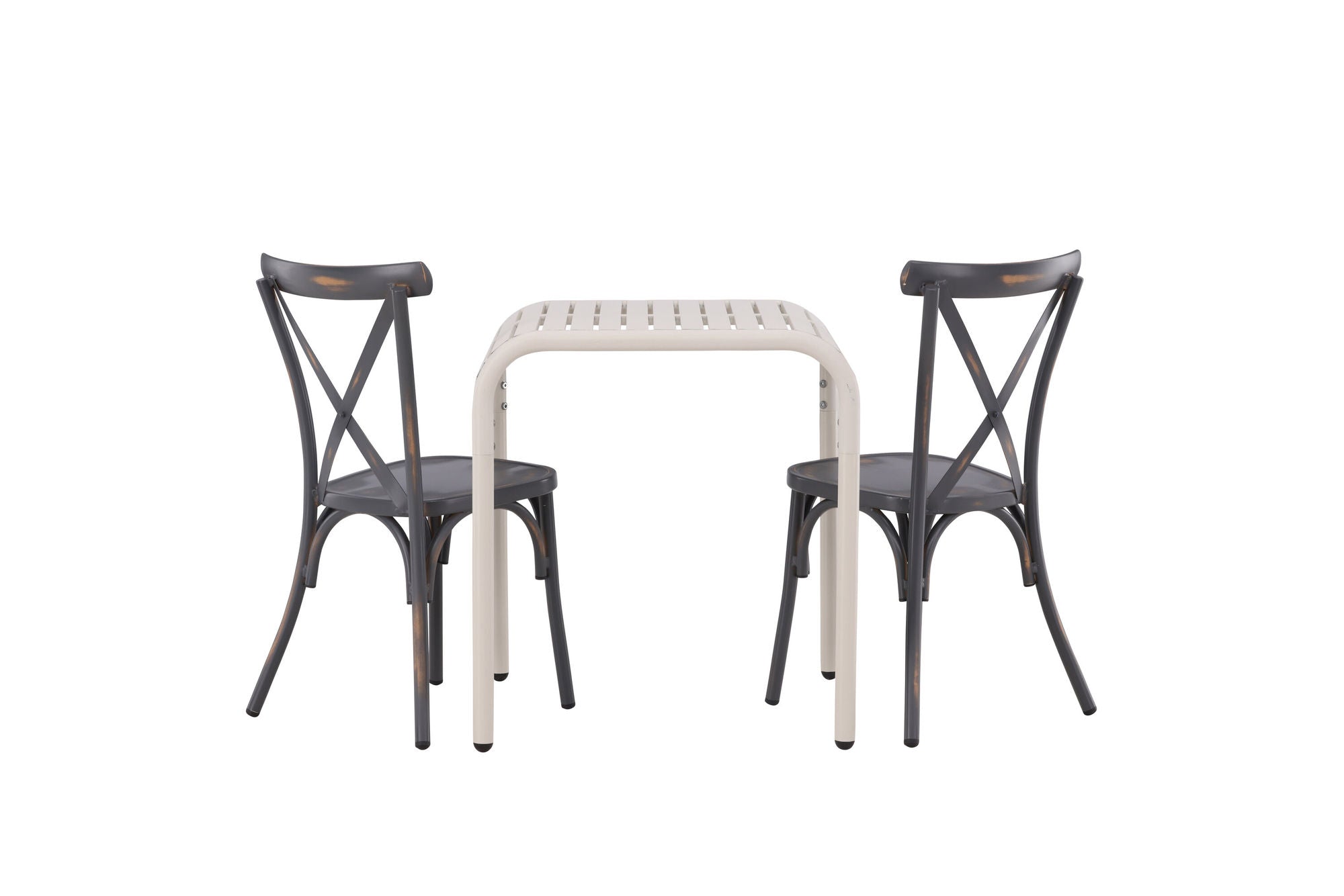 Venture Home Borneo Cafebord Aluminium - Beige / Kvadrat 70*70* +Tablas Diningchair Aluminium - Black / _2