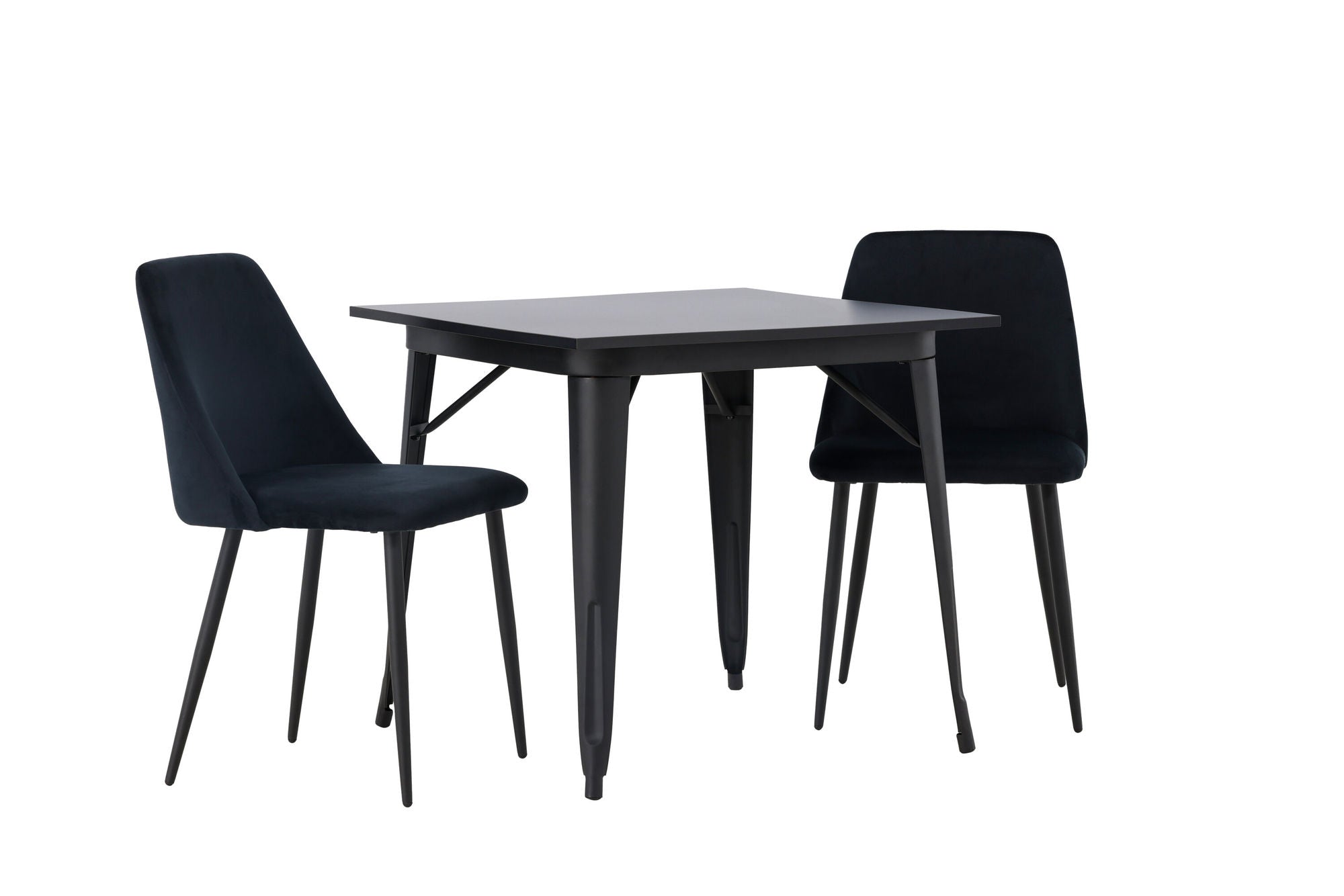 Venture Home Tempe spisebord - Black / Black MDF +Night Spisebordsstol - Black / Black Velvet _2