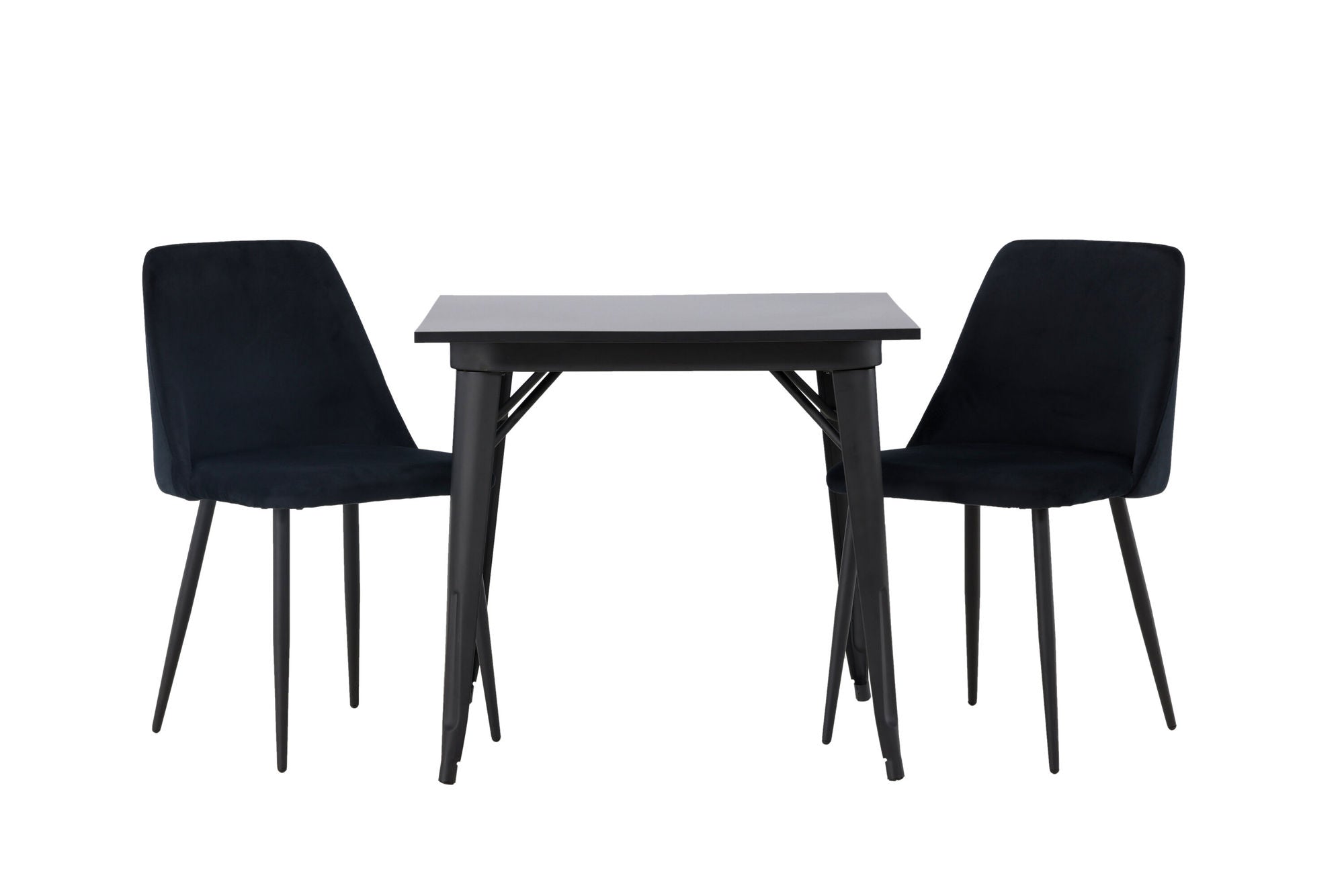 Venture Home Tempe spisebord - Black / Black MDF +Night Spisebordsstol - Black / Black Velvet _2