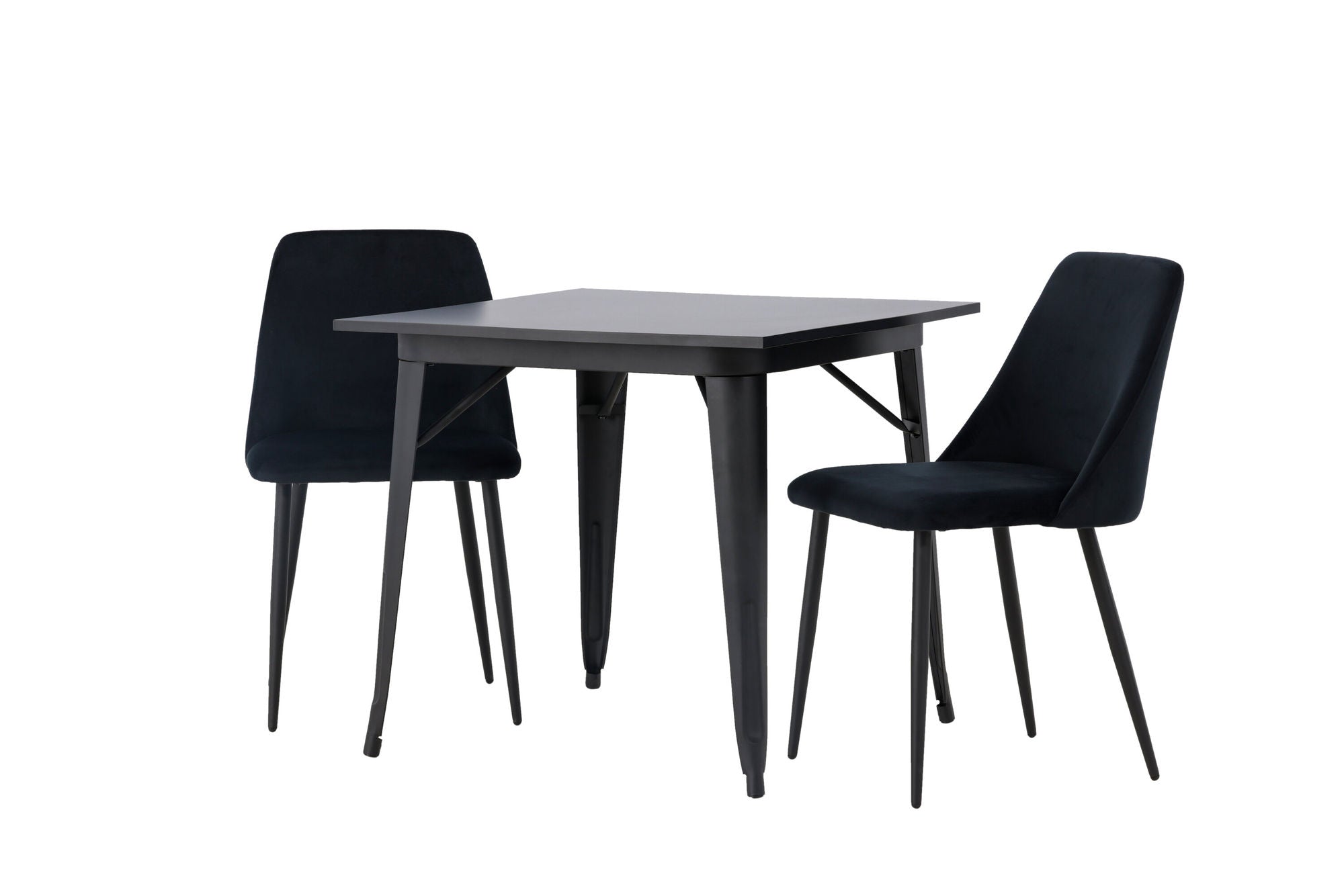 Venture Home Tempe spisebord - Black / Black MDF +Night Spisebordsstol - Black / Black Velvet _2
