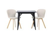 Venture Home Tempe spisebord - Black / Black MDF +Lilja Spisebordsstol - Oaklook / Beige Fabric _2