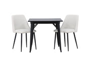 Venture Home Tempe spisebord - Black / Black MDF +Night Spisebordsstol - Black / White PU _2