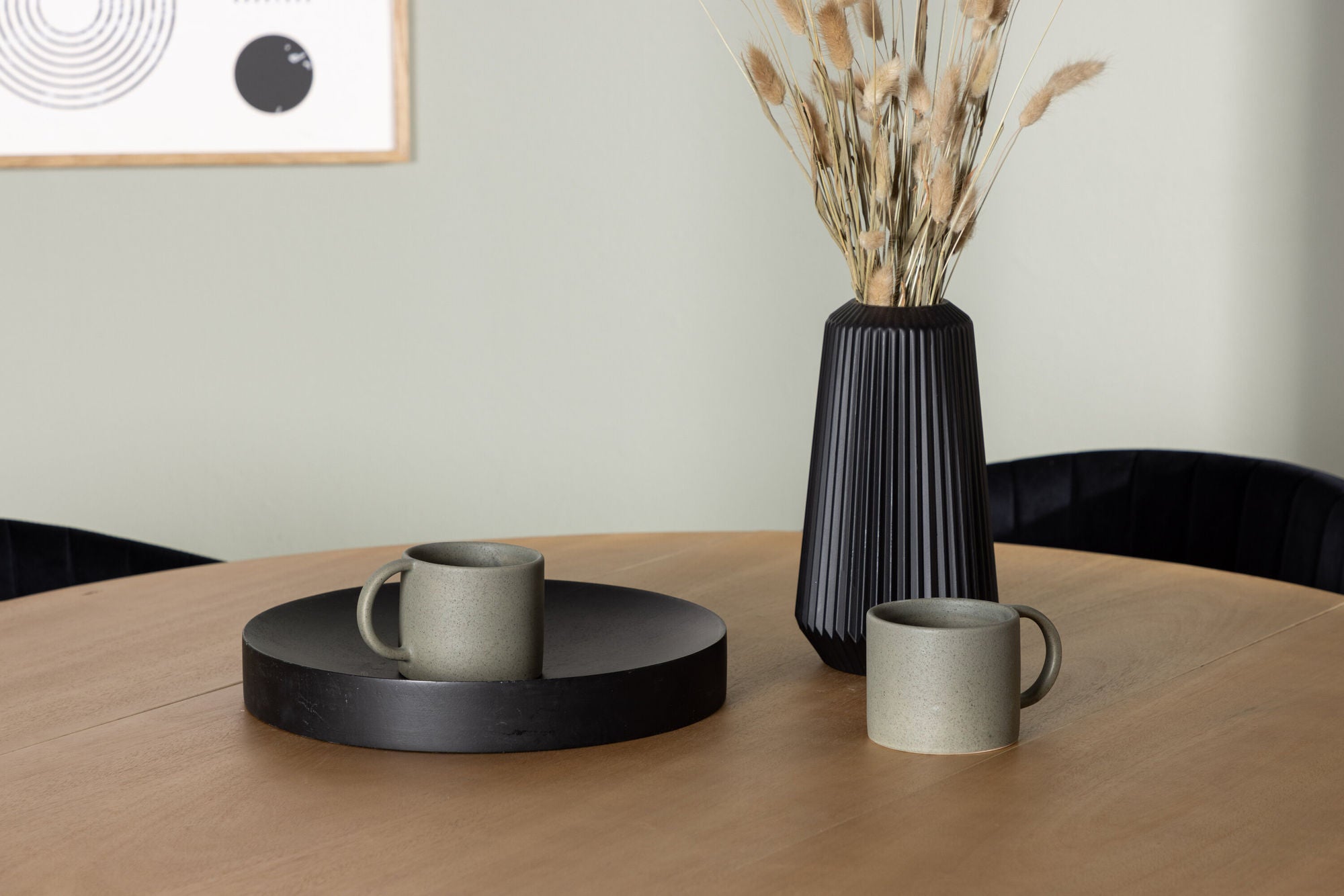 Venture Home Yakidon spisebord - Rubberwood / Oaklook MDF +Selma Spisebordsstol - Black / Black Velvet _4