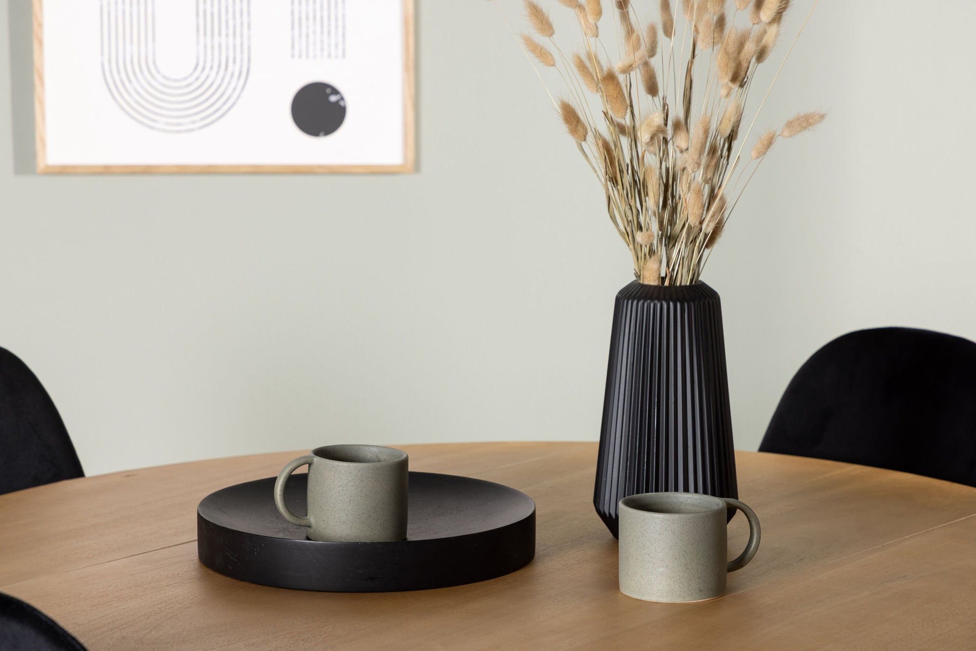 Venture Home Yakidon spisebord - Rubberwood / Oaklook MDF +Polar Spisebordsstol - Black legs / Black Velvet _4