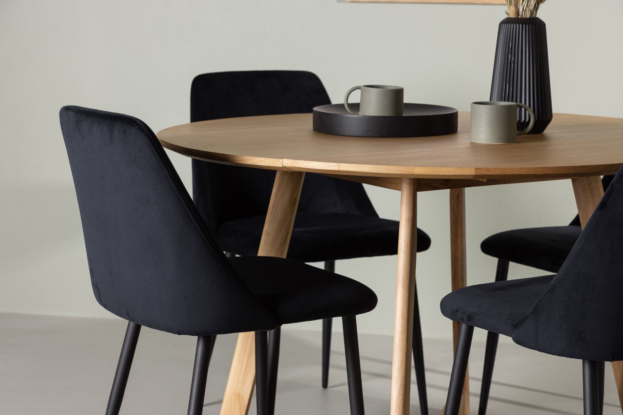 Venture Home Yakidon spisebord - Rubberwood / Oaklook MDF +Night Spisebordsstol - Black / Black Velvet _4