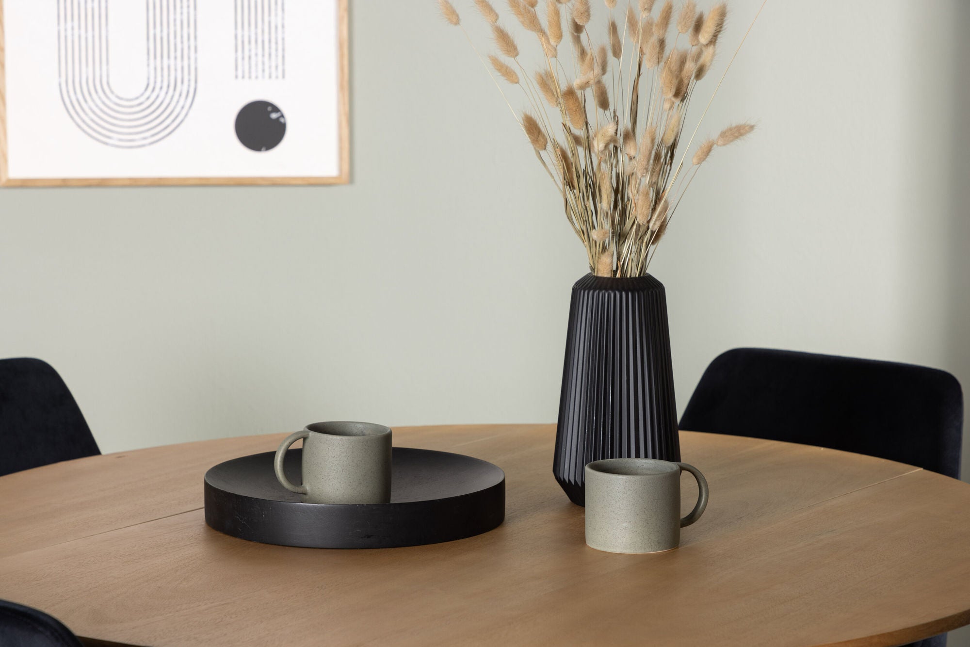 Venture Home Yakidon spisebord - Rubberwood / Oaklook MDF +Night Spisebordsstol - Black / Black Velvet _4