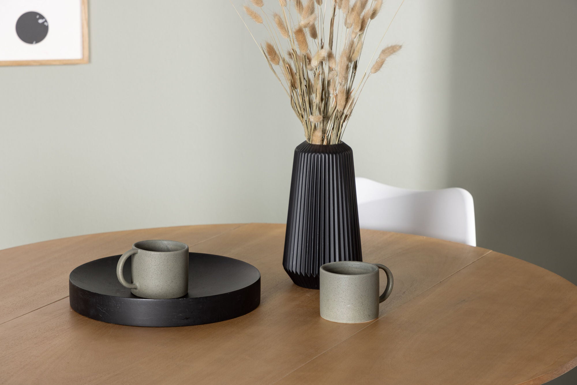 Venture Home Yakidon spisebord - Rubberwood / Oaklook MDF +Zeno Spisebordsstol - Nature woodlook / White PP _4