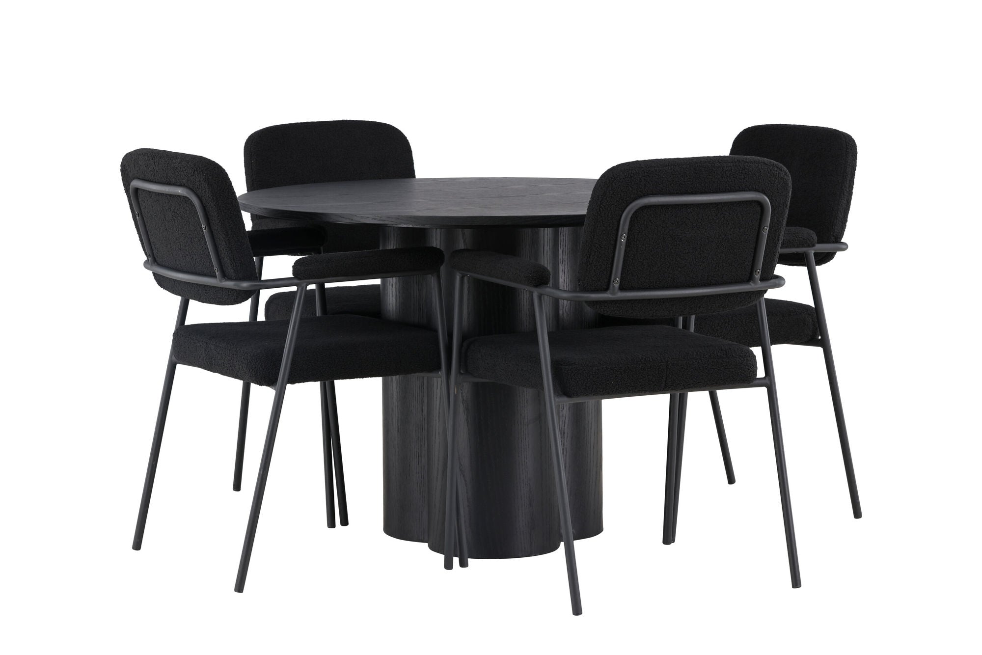Venture Home Olivia spisebord - Black / Black Veneer +Yesterday Spisebordsstol - Black / Black Boucle _4