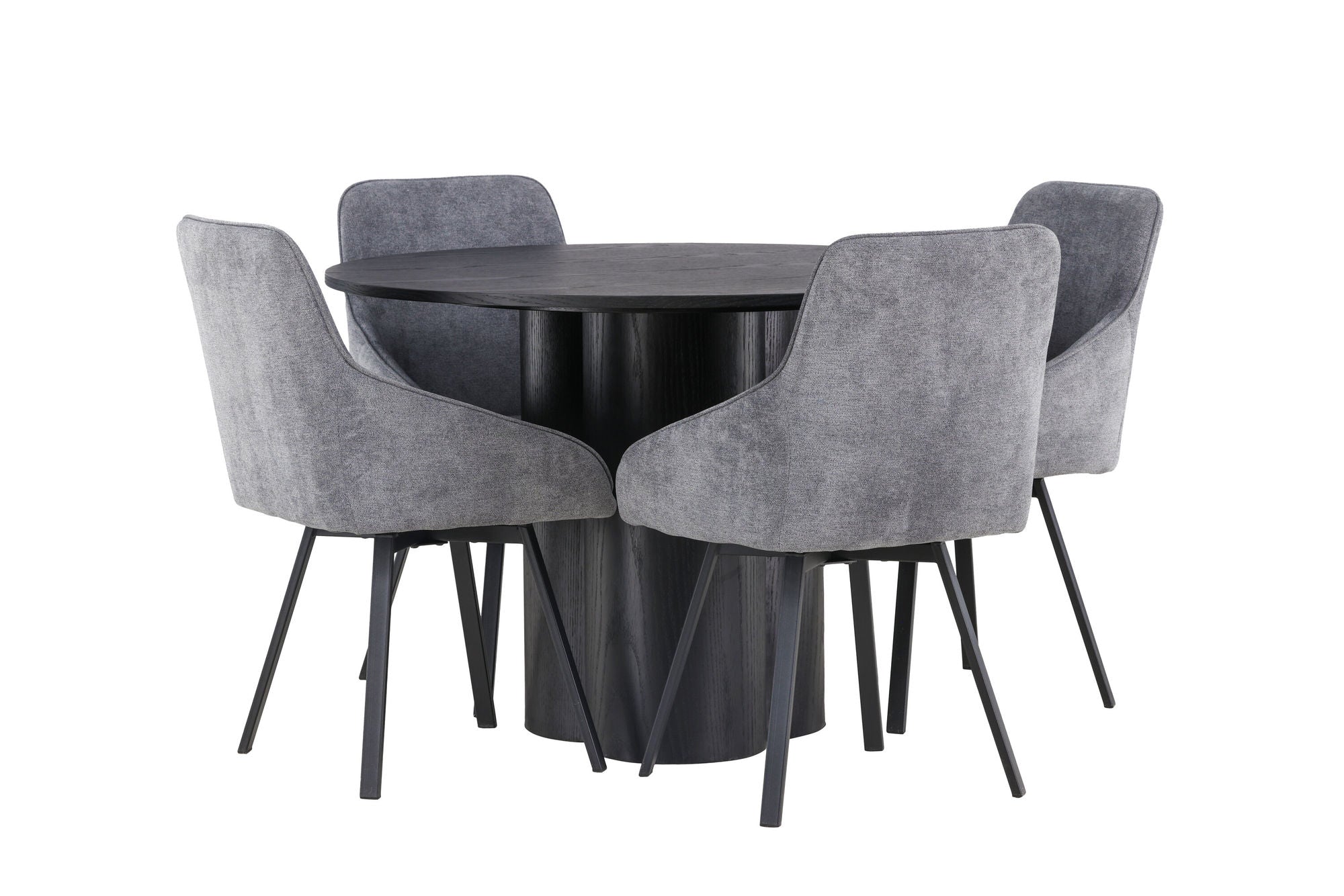 Venture Home Olivia spisebord - Black / Black Veneer +Rosie Spisebordsstol - Black / Dark grey Fabric _4