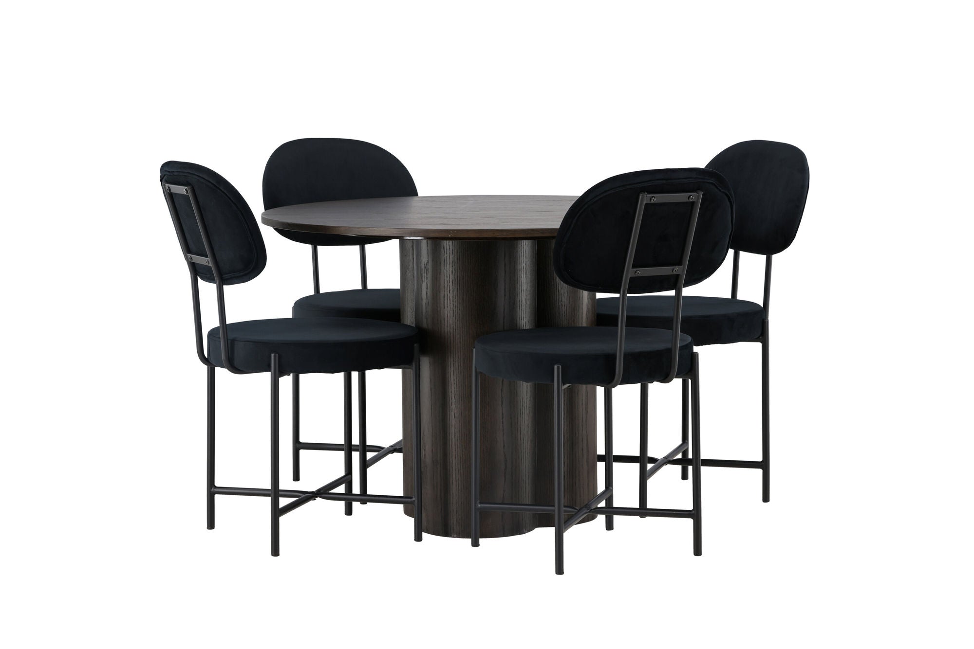 Venture Home Olivia spisebord - Mocca / Mocca Veneer +Stella Spisebordsstol - Black / Black Velvet _4