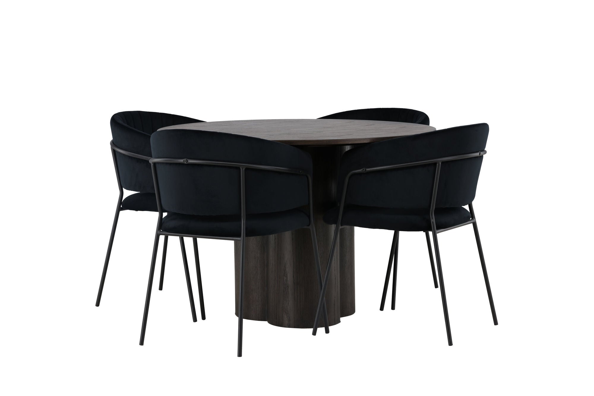 Venture Home Olivia spisebord - Mocca / Mocca Veneer +Selma Spisebordsstol - Black / Black Velvet _4