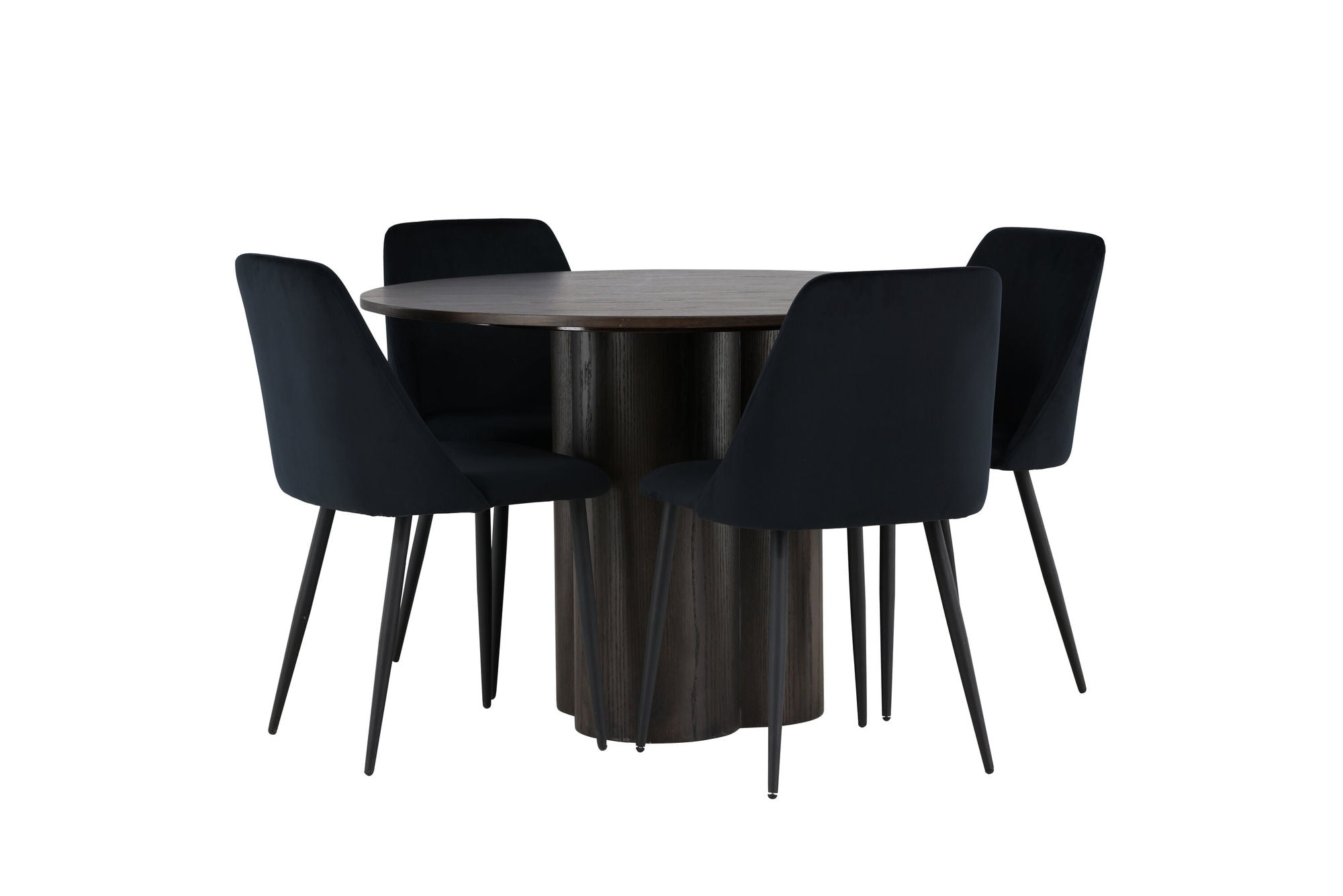 Venture Home Olivia spisebord - Mocca / Mocca Veneer +Night Spisebordsstol - Black / Black Velvet _4