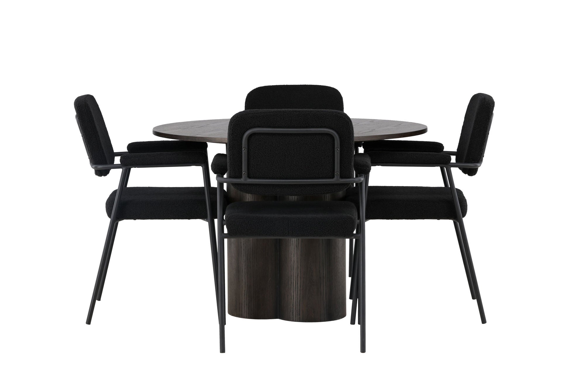 Venture Home Olivia spisebord - Mocca / Mocca Veneer +Yesterday Spisebordsstol - Black / Black Boucle _4