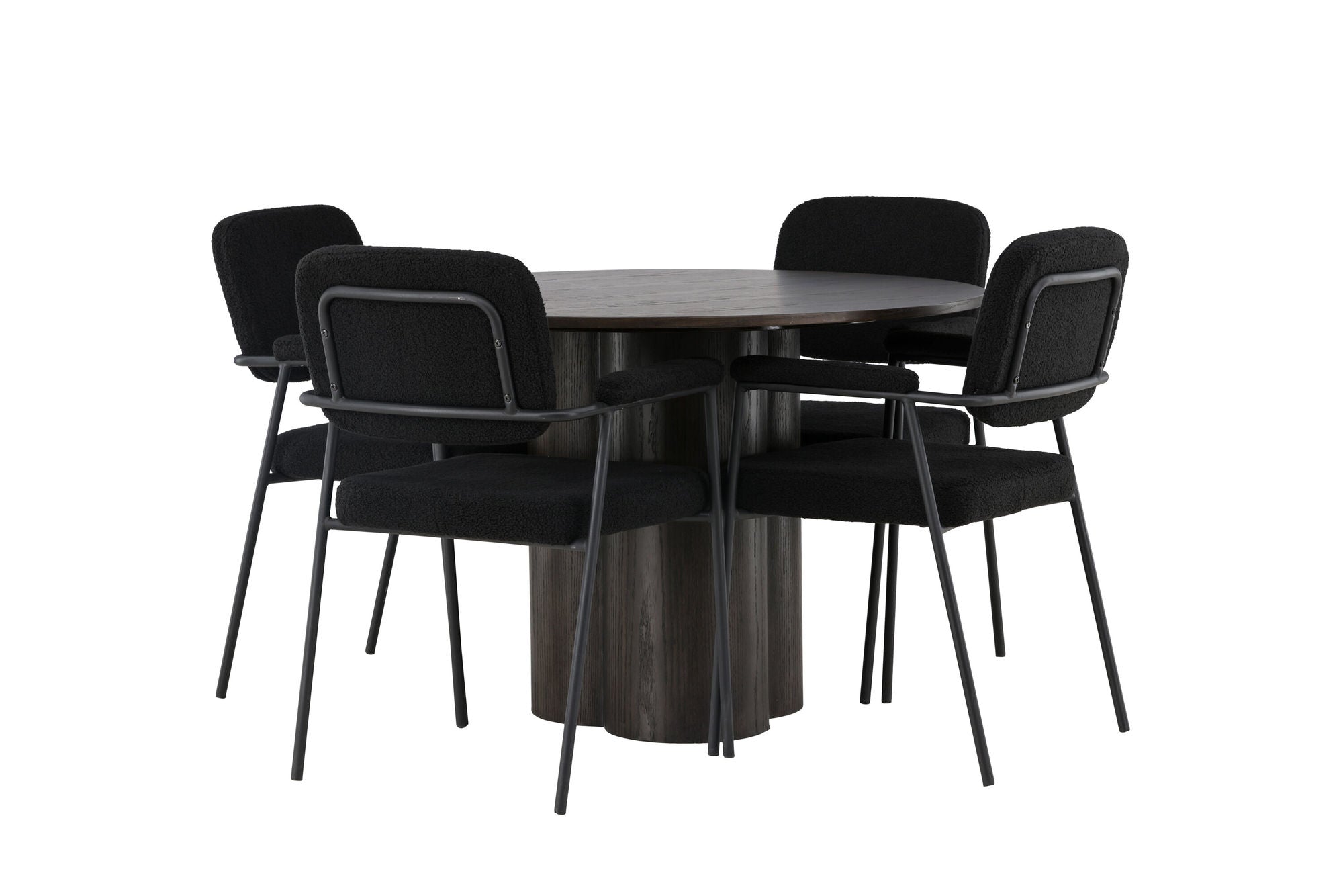 Venture Home Olivia spisebord - Mocca / Mocca Veneer +Yesterday Spisebordsstol - Black / Black Boucle _4