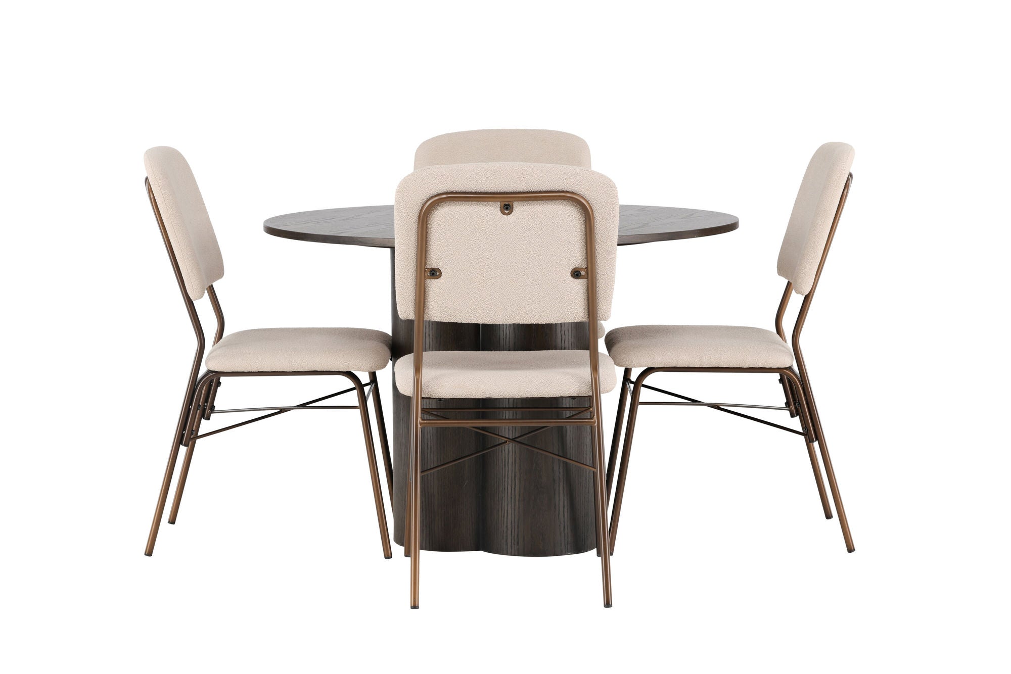 Venture Home Olivia spisebord - Mocca / Mocca Veneer +Seda Spisebordsstol - Matte brown / Beige Fabric _4