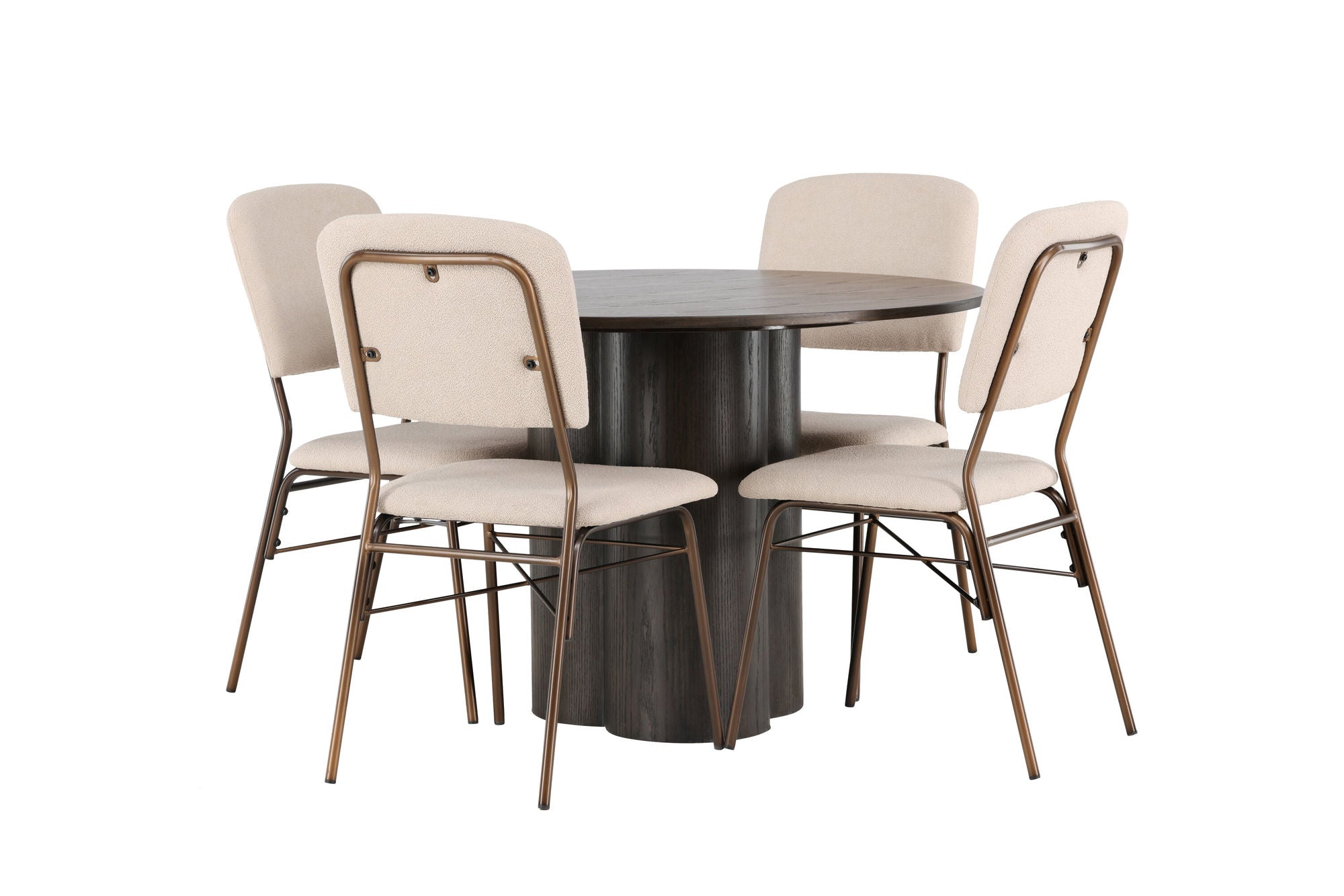 Venture Home Olivia spisebord - Mocca / Mocca Veneer +Seda Spisebordsstol - Matte brown / Beige Fabric _4