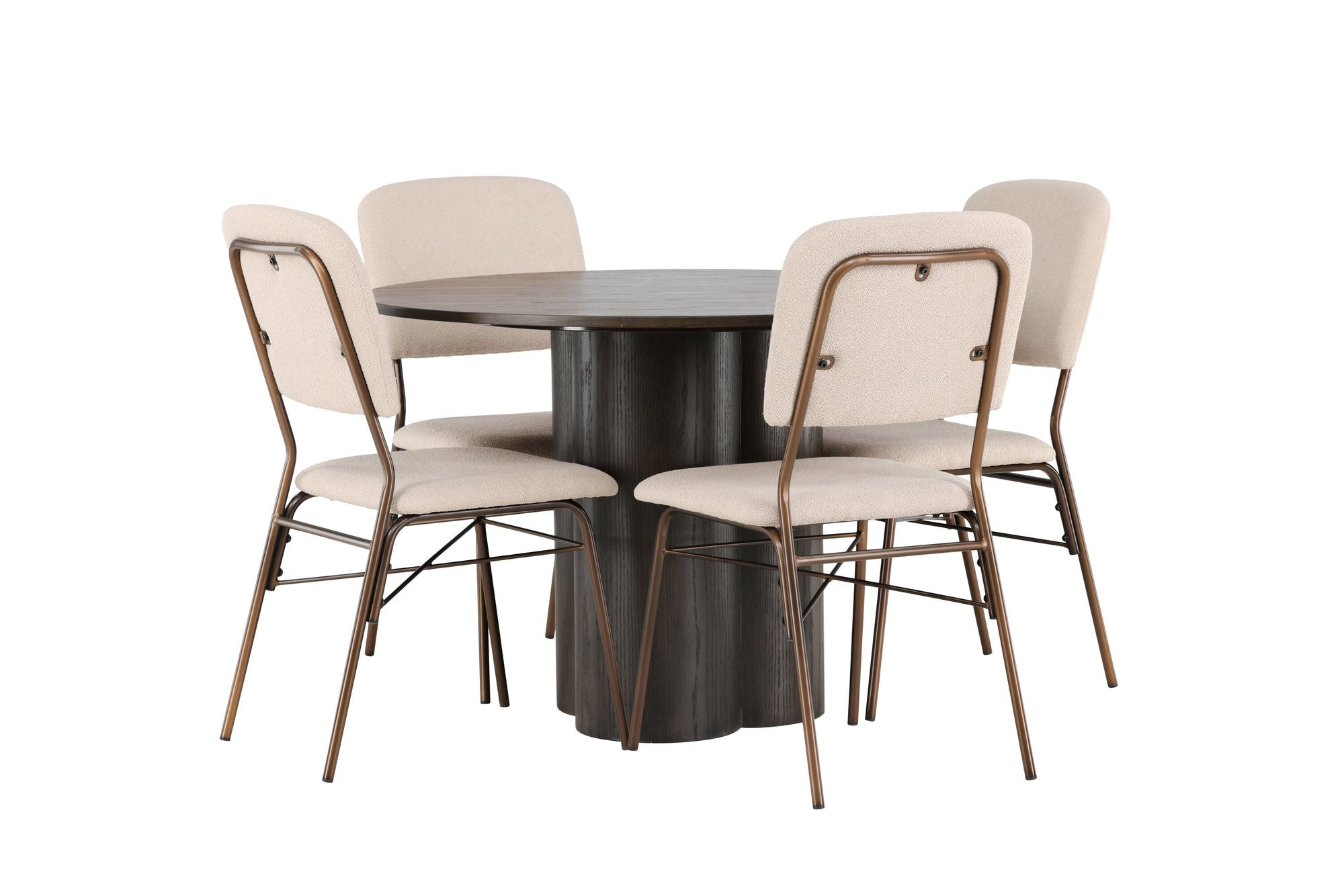 Venture Home Olivia spisebord - Mocca / Mocca Veneer +Seda Spisebordsstol - Matte brown / Beige Fabric _4