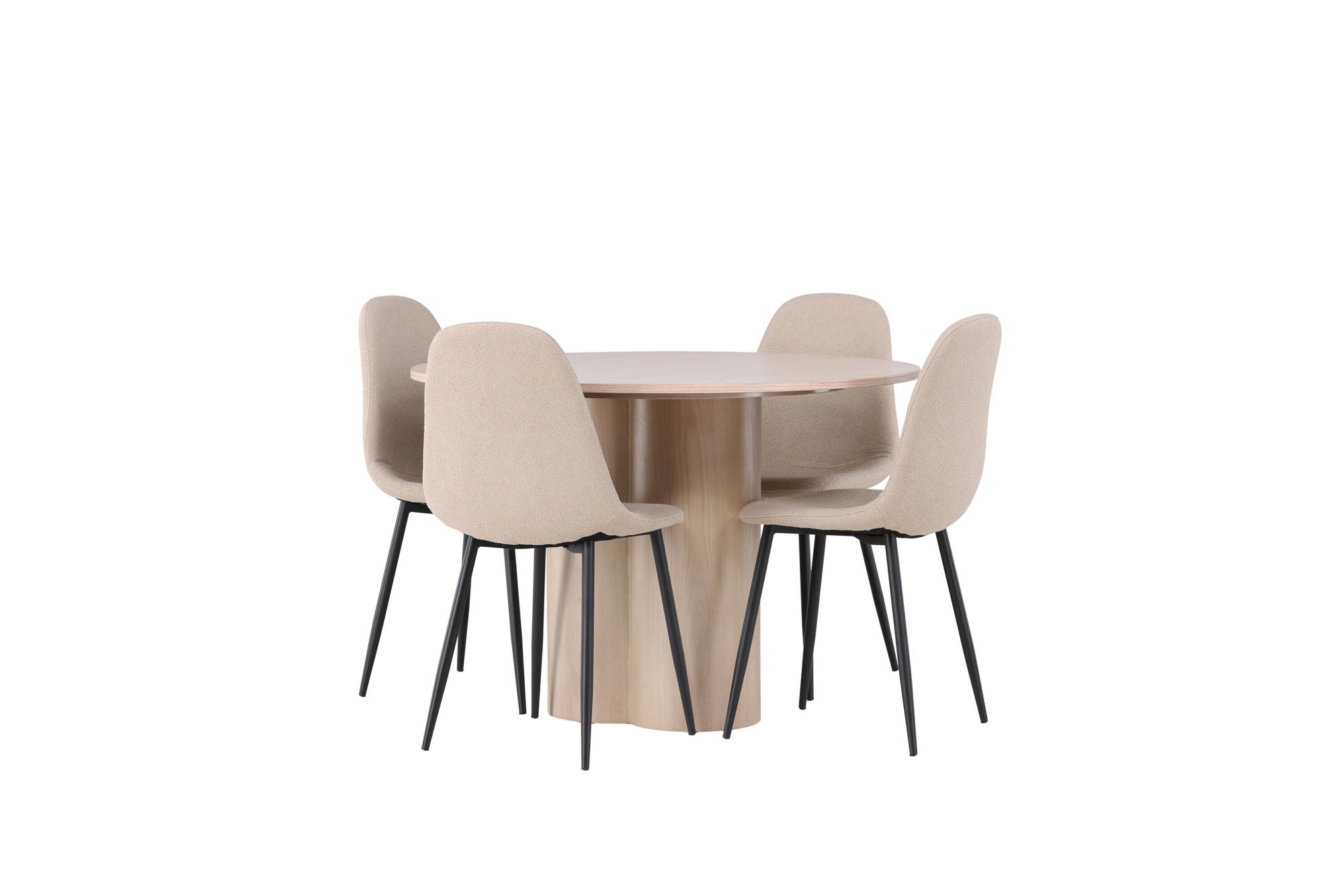 Venture Home Olivia spisebord - White Wash Veneer +Polar Spisebordsstol - Black / Beige Boucle _4