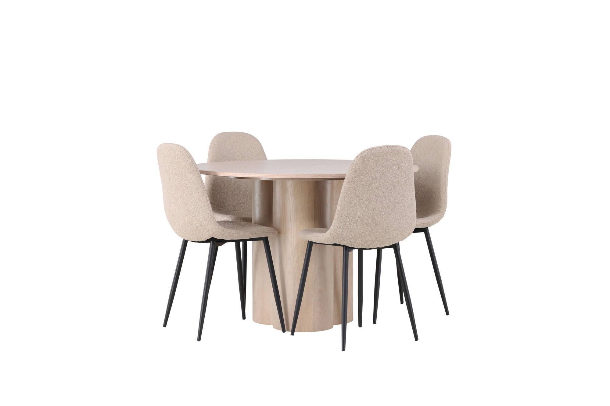 Venture Home Olivia spisebord - White Wash Veneer +Polar Spisebordsstol - Black / Beige Boucle _4