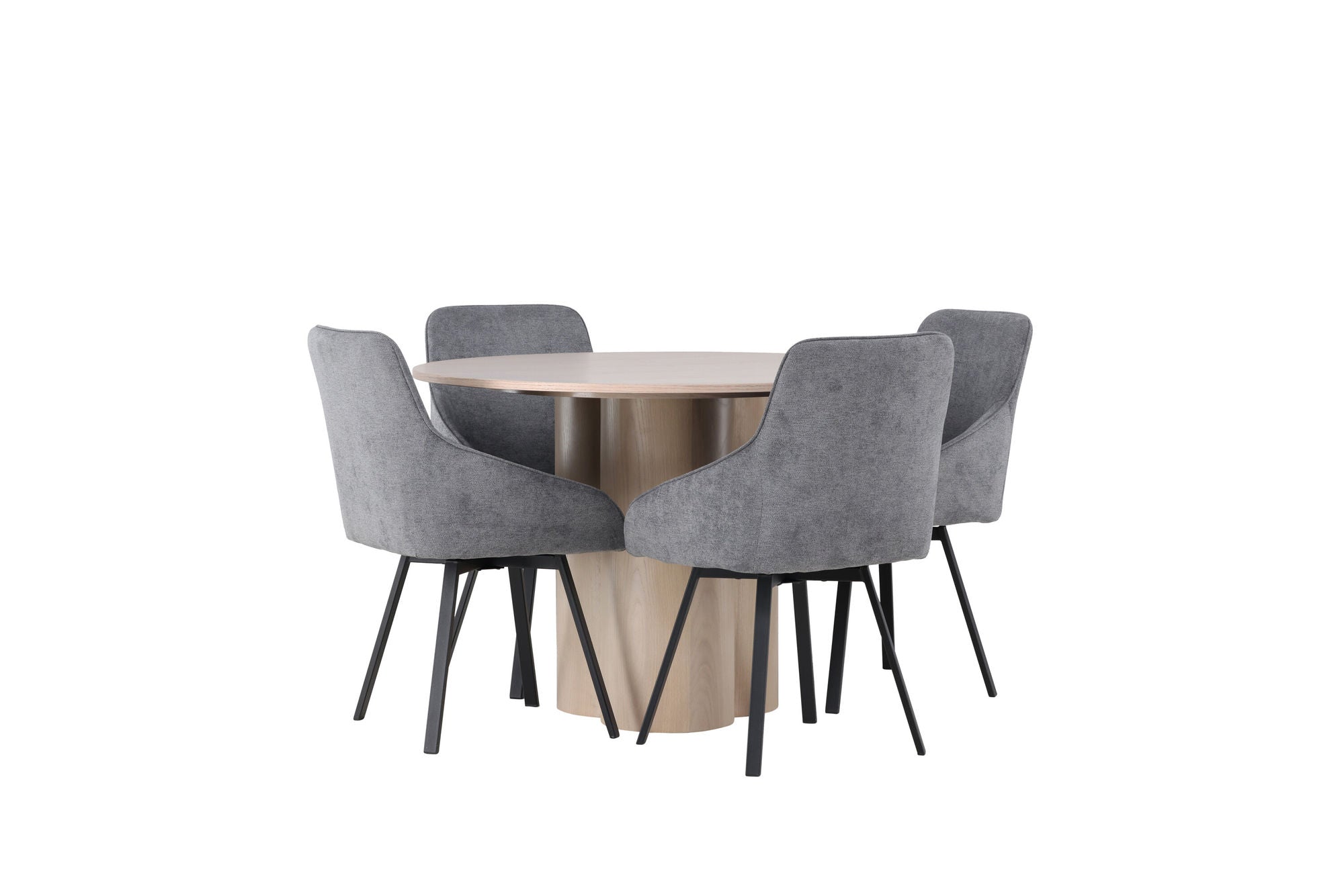 Venture Home Olivia spisebord - White Wash Veneer +Rosie Spisebordsstol - Black / Dark grey Fabric _4