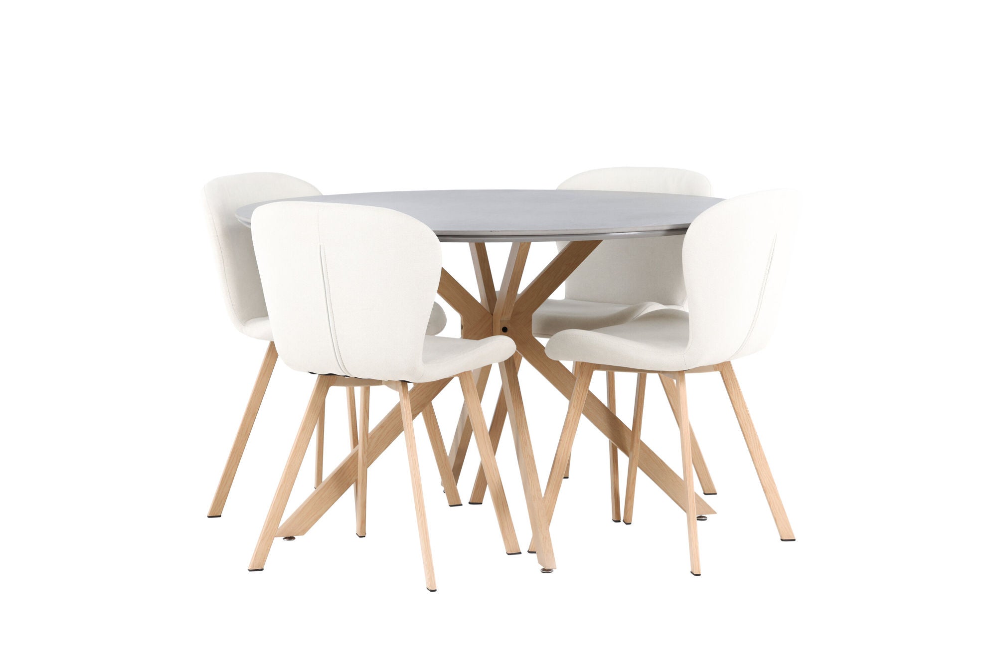 Venture Home Piazza spisebord - Natural / Dark Grey Spraystone +Lilja Spisebordsstol - Oaklook / Beige Fabric _4